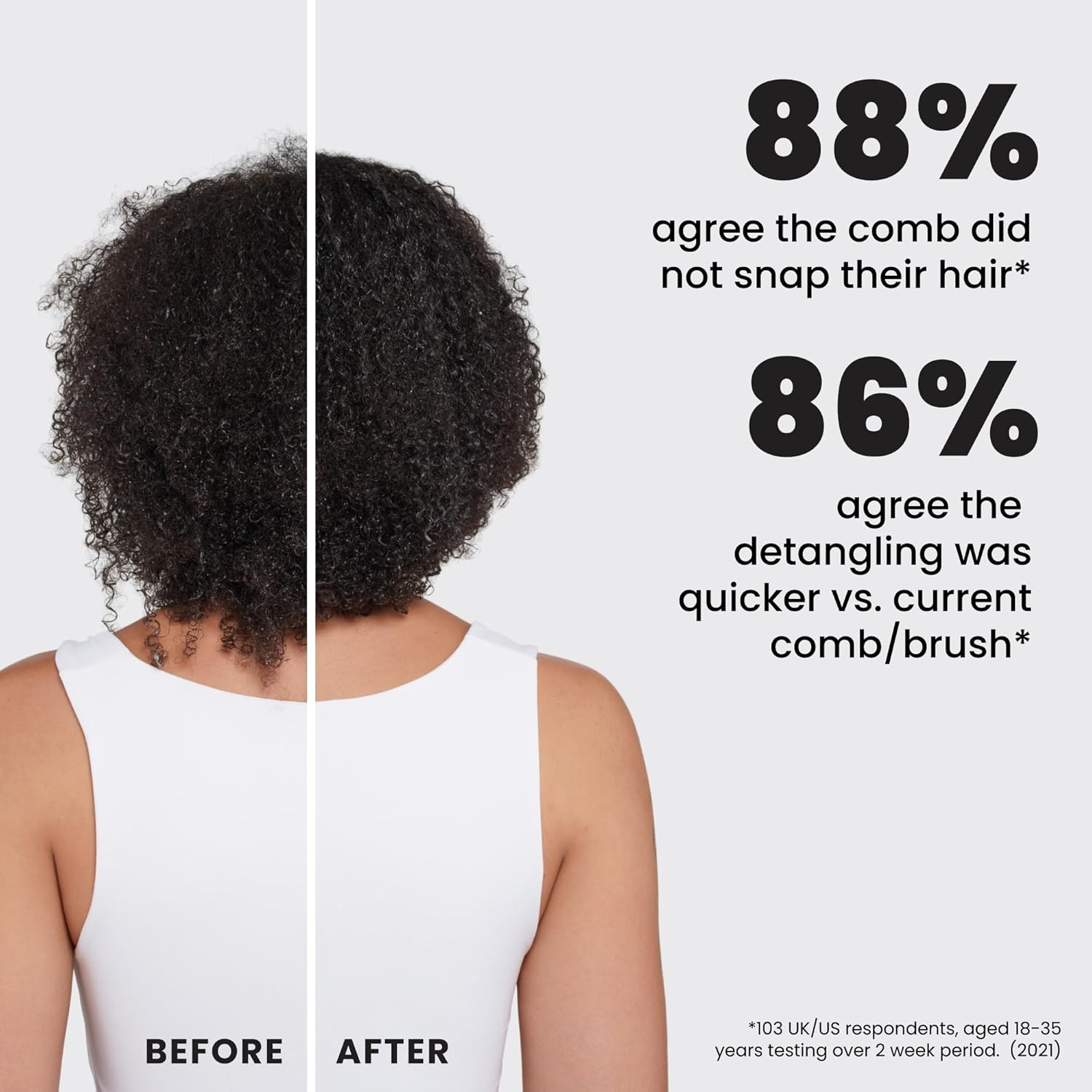 Tangle Teezer Wide Tooth Comb - Ideal for 3C-4C Curly Coily Hair - Long Teeth Detangle & Reduce Breakage - Two-Tiered Flexible Teeth Remove Shed Hair - Perfect for Brushing Out Curls - Lilac & Black image number 1