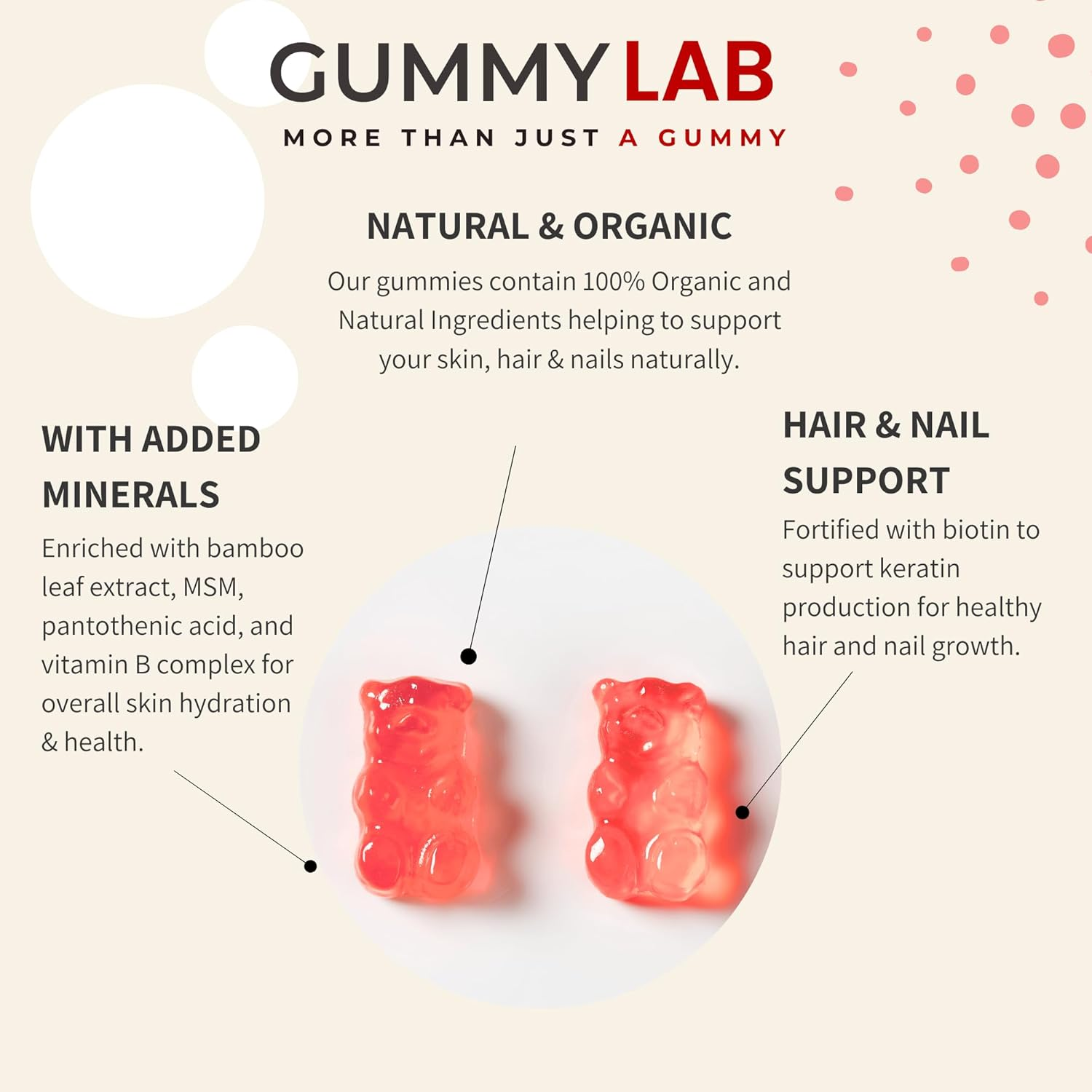Glow+ Collagen Gummies - 1000Mg Hydrolyzed Marine Collagen with Biotin, Hydrolyzed Keratin, Hyaluronic Acid & Vitamins for Skin, Hair, Nails & Joints - 60 Strawberry - Flavored Gummies image number 1