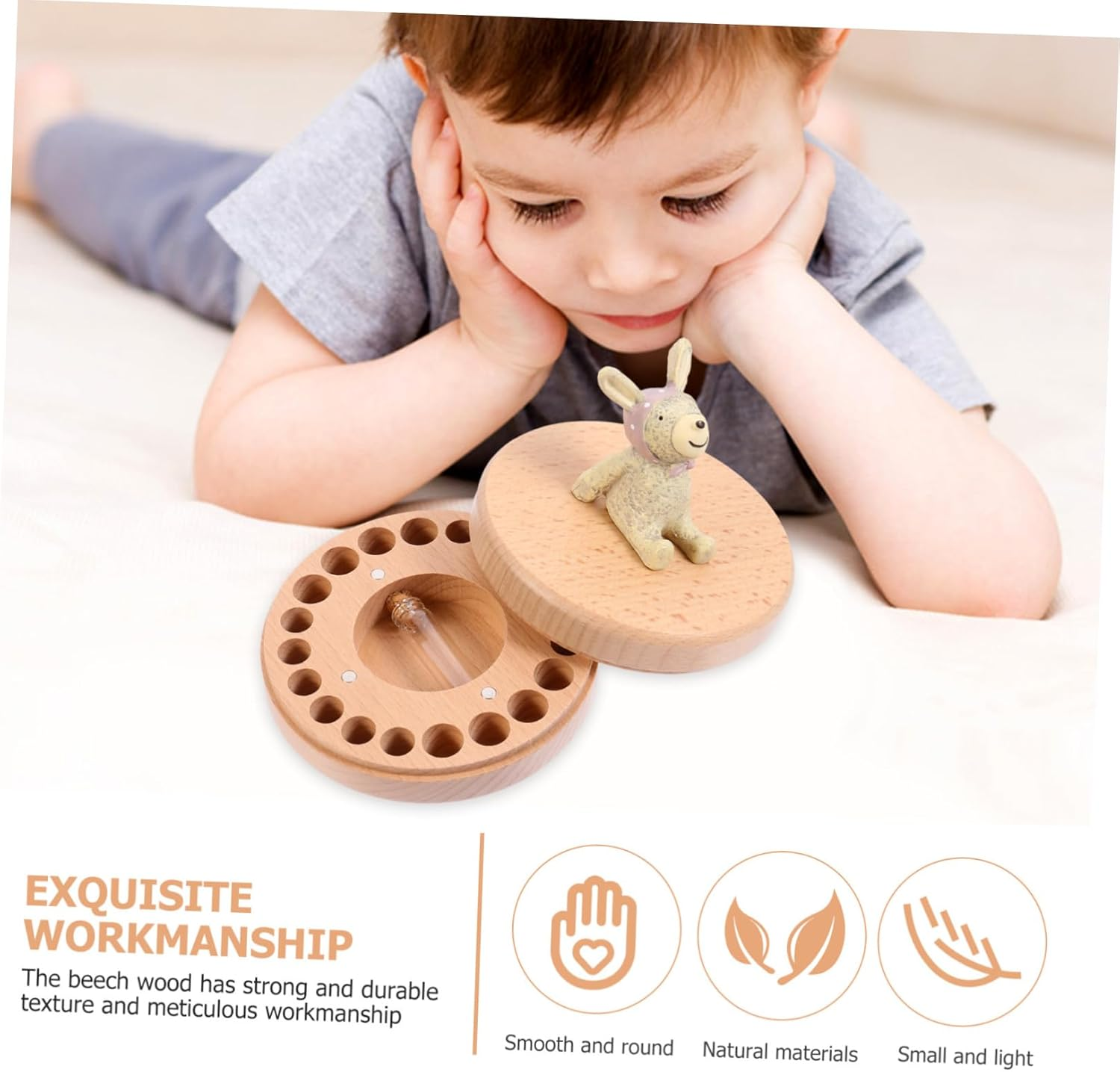 Kisangel 1 Set Teeth Organizer Keepsake Box Tooth Storage Holder for Date Recording Safe Design for Memorable Growth Moments Present image number 1