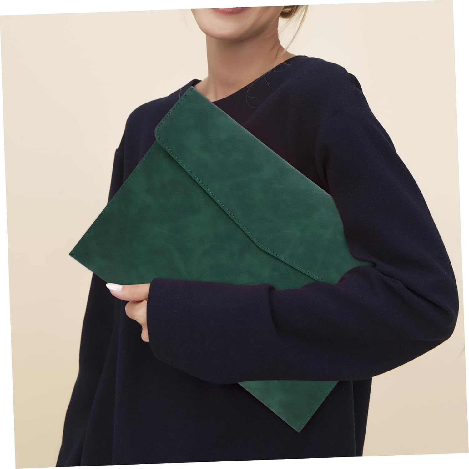 Veemoon Faux Leather Document Organizer Bag Portable Button Pouch for Files Passports Essentials Versatile Storage for Men Teachers Students image number 6