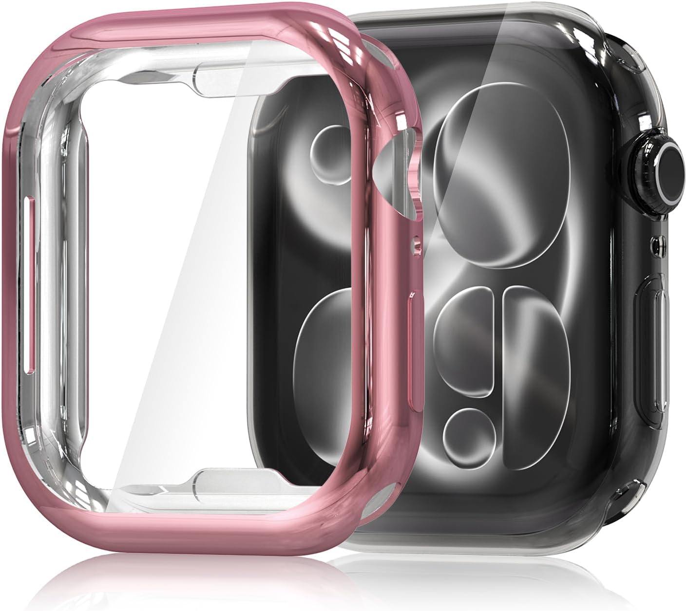 Hianjoo 2-PCS Screen Protectors Compatible with Apple Watch Series 11/10 42Mm, TPU Plated Full Coverage Screen Bumper Case (Clear)