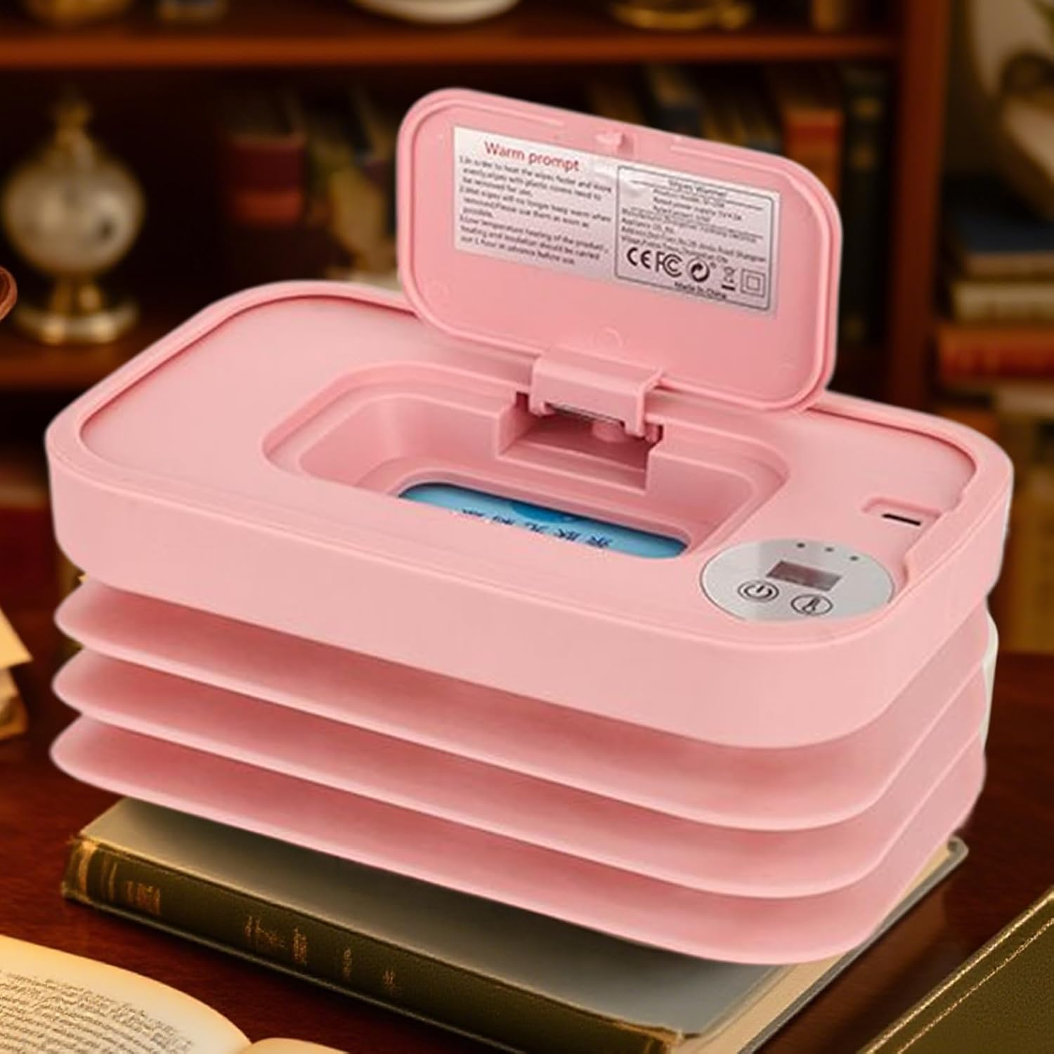 Baby Wipe Warmer,Portable Wipe Warmer and Dispenser Cordless | 3 Modes Baby Supplies for Road Trips Business Trips Traveling Car - Pink image number 3