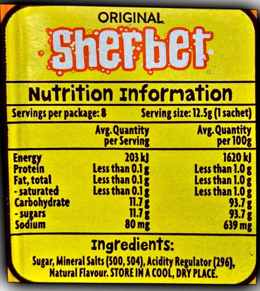 Wizz Fizz 50 Original Sherbet Sachets with Mini Spoon - 12.5G per Sachet Party Favor Candy for Kids - Candy Buffet Sweets - Made in Australia image number 2