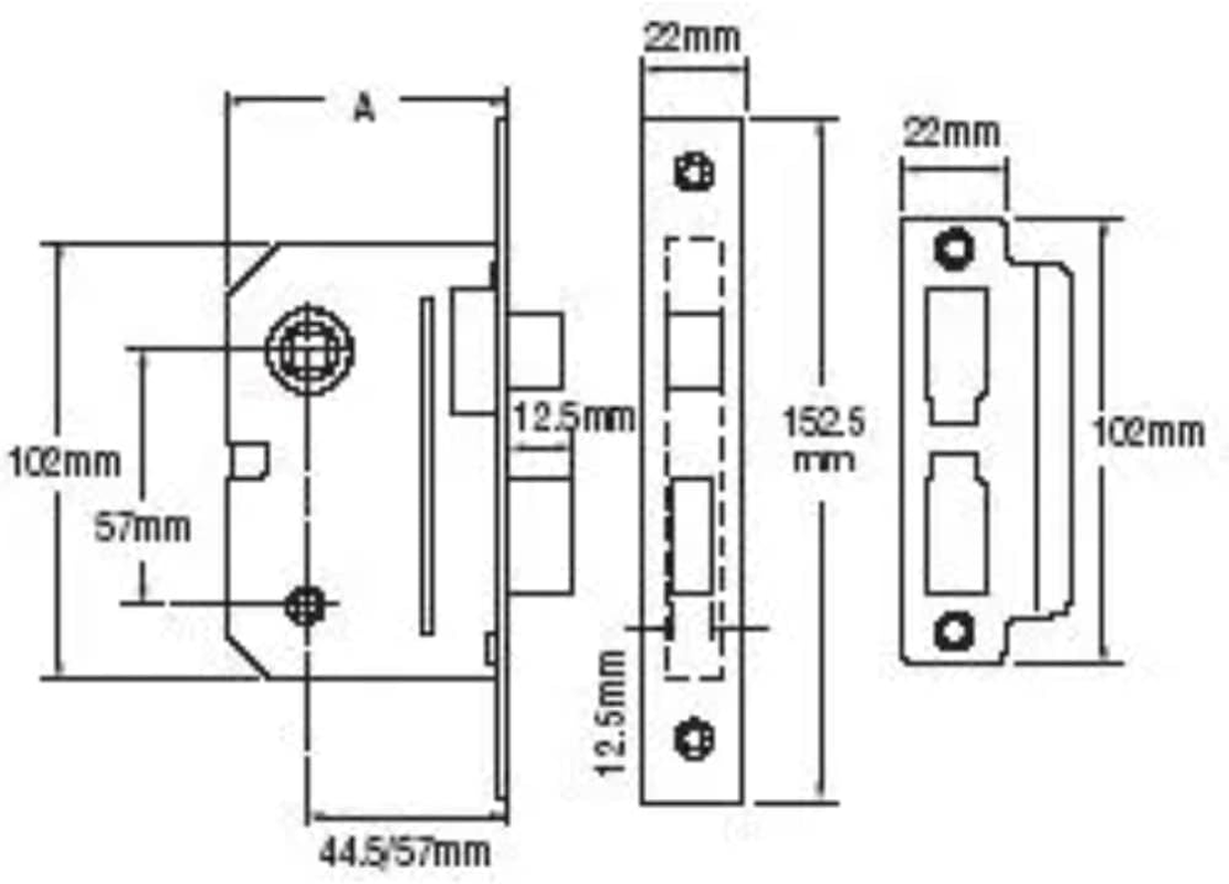 Yale Locks PM236CH25 Bathroom 2 Lever Sash Lock 2.5-Inch - Polished Chrome Finish
