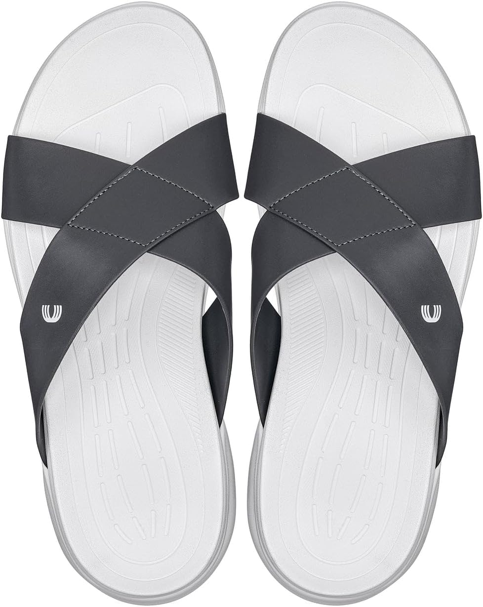 CALTO Men'S Invisible Height Increasing Elevator Shoes - Ultra Light-Weight Slip-On Comfort Sandals - 2 Inches Taller image number 2