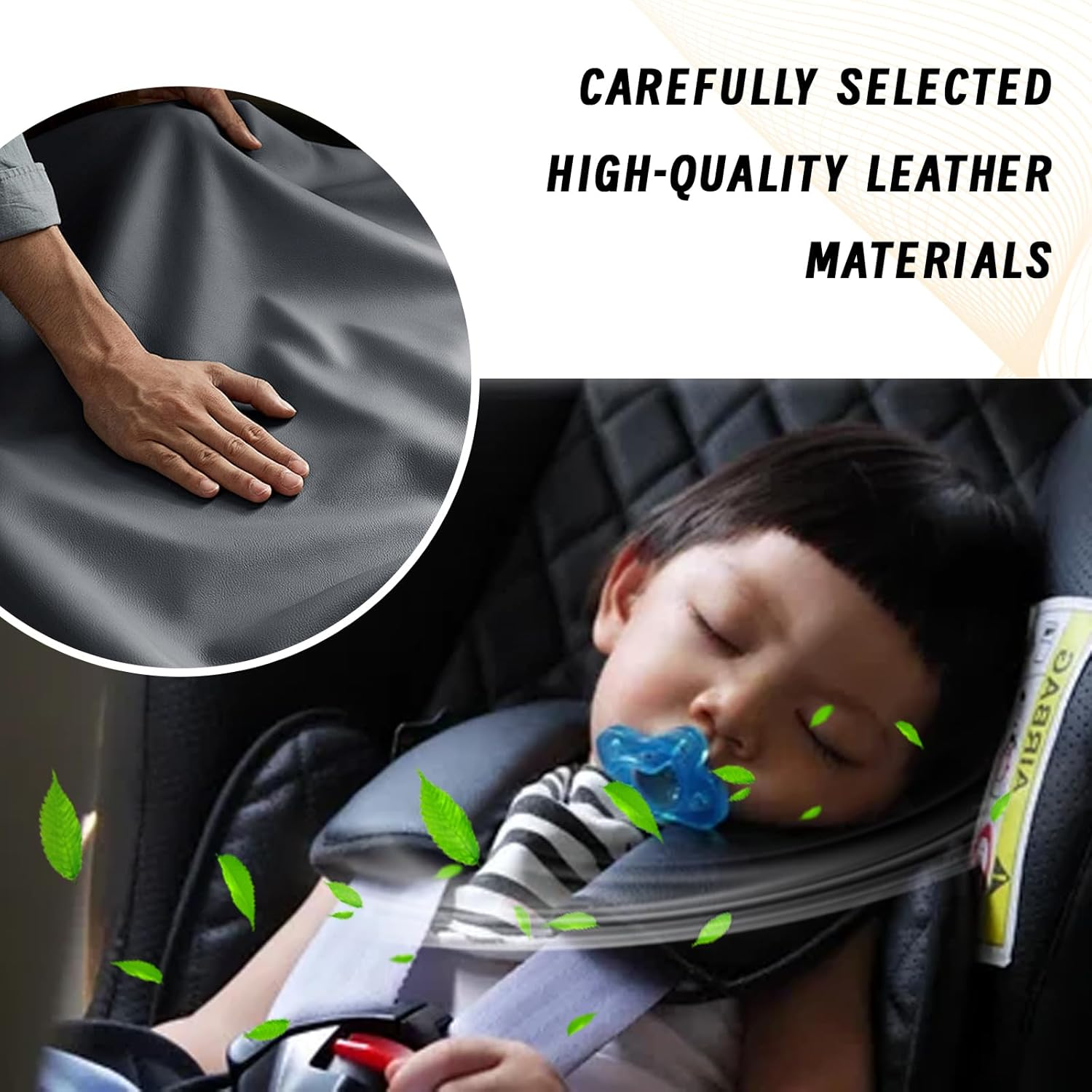 Car Center Console Cover, Leather Comfort Armrest Cover with 2 Storage Bag, Interior Car Accessories Universal Car Arm Rest Cover Pad for Car Decoration and Storage, Fit for Most Vehicle (Black) - Brown image number 4