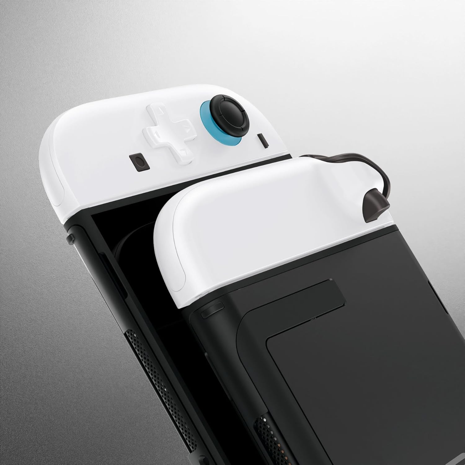 Extremerate DIY Replacement Shell (D-Pad Ver) Buttons for Joycon 2, Custom Full Set Housing + Decorative Strips + Middle Bracket + Buttons for Nintendo Switch 2 Controller - Deluxe Version - White - Clear image number 2