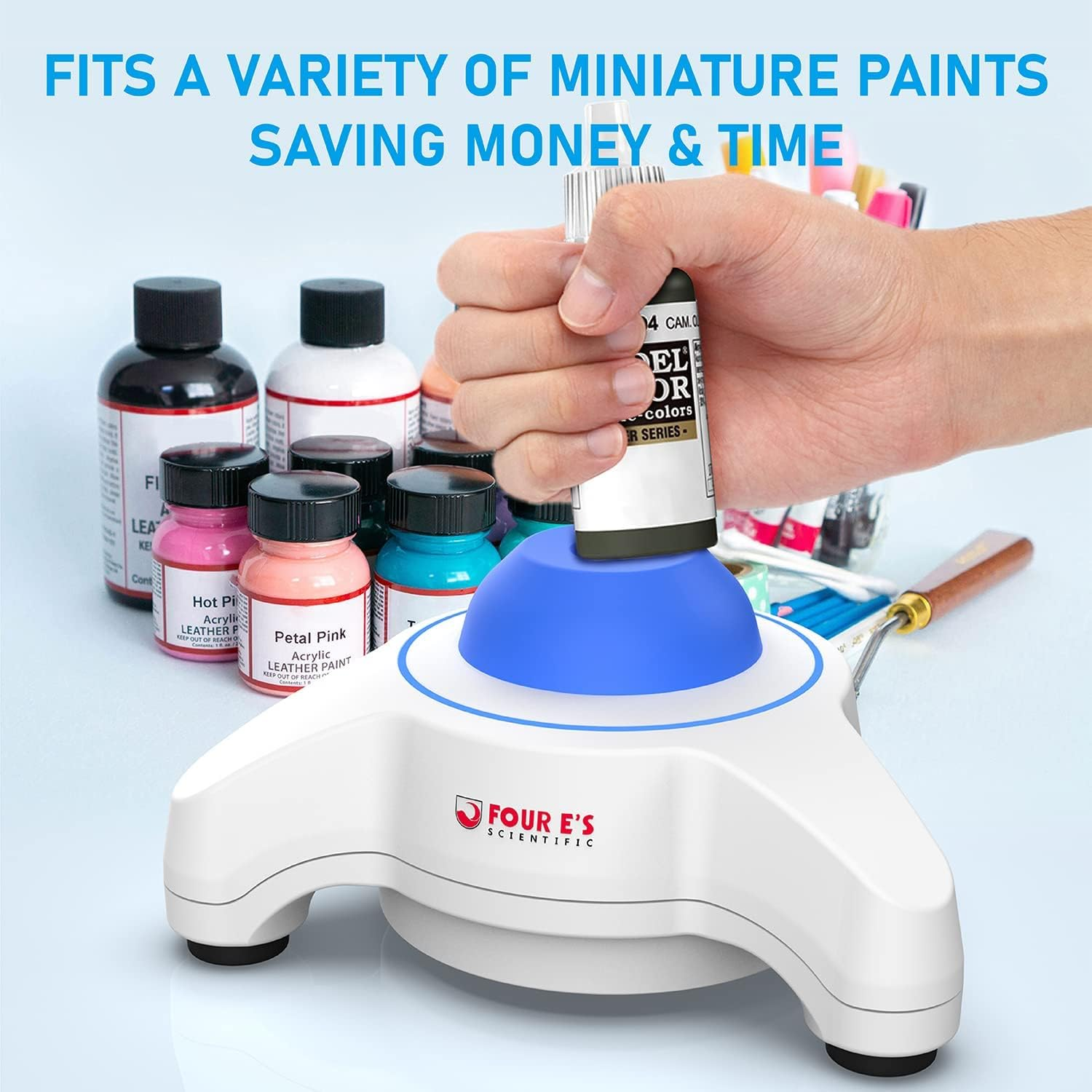 FOUR E'S SCIENTIFIC 5600Rpm Mini Vortex Paint Mixer - Vortex Mixer Paint Shaker with Touch Mode for Lab Mixing Miniature Paints Acrylic Paints Nail Polish(Au Plug) image number 3