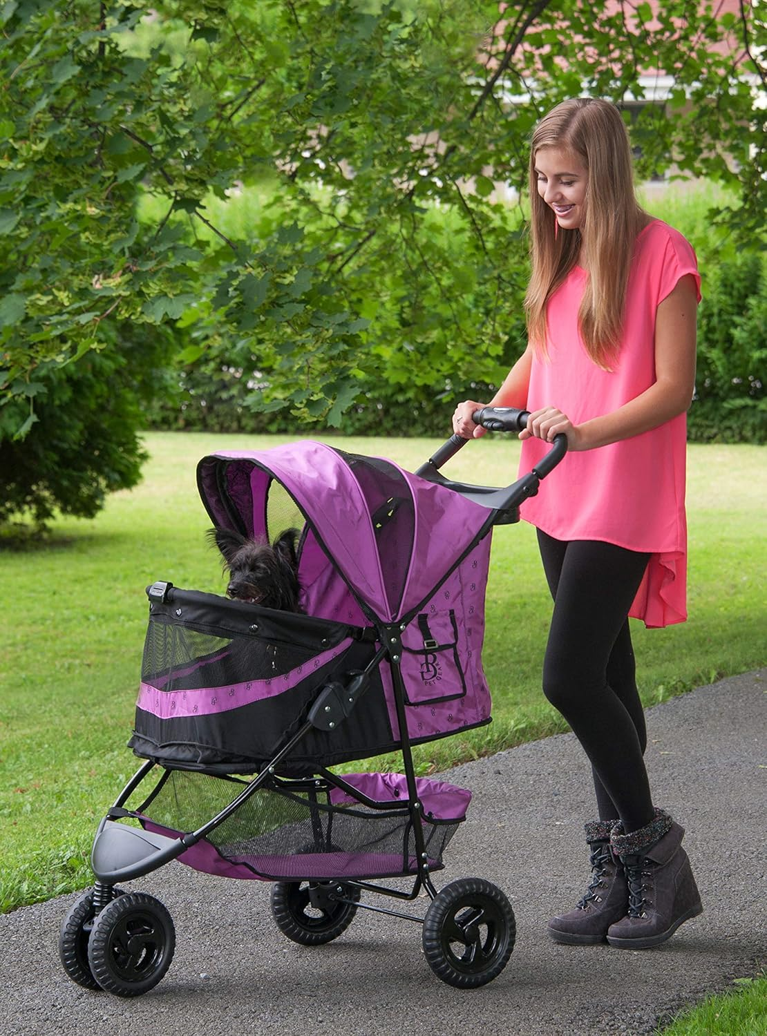 Pet Gear No-Zip Special Edition 3 Wheel Pet Stroller for Cats/Dogs, Zipperless Entry, Easy One-Hand Fold, Removable Liner, Cup Holder, 4 Colors image number 3