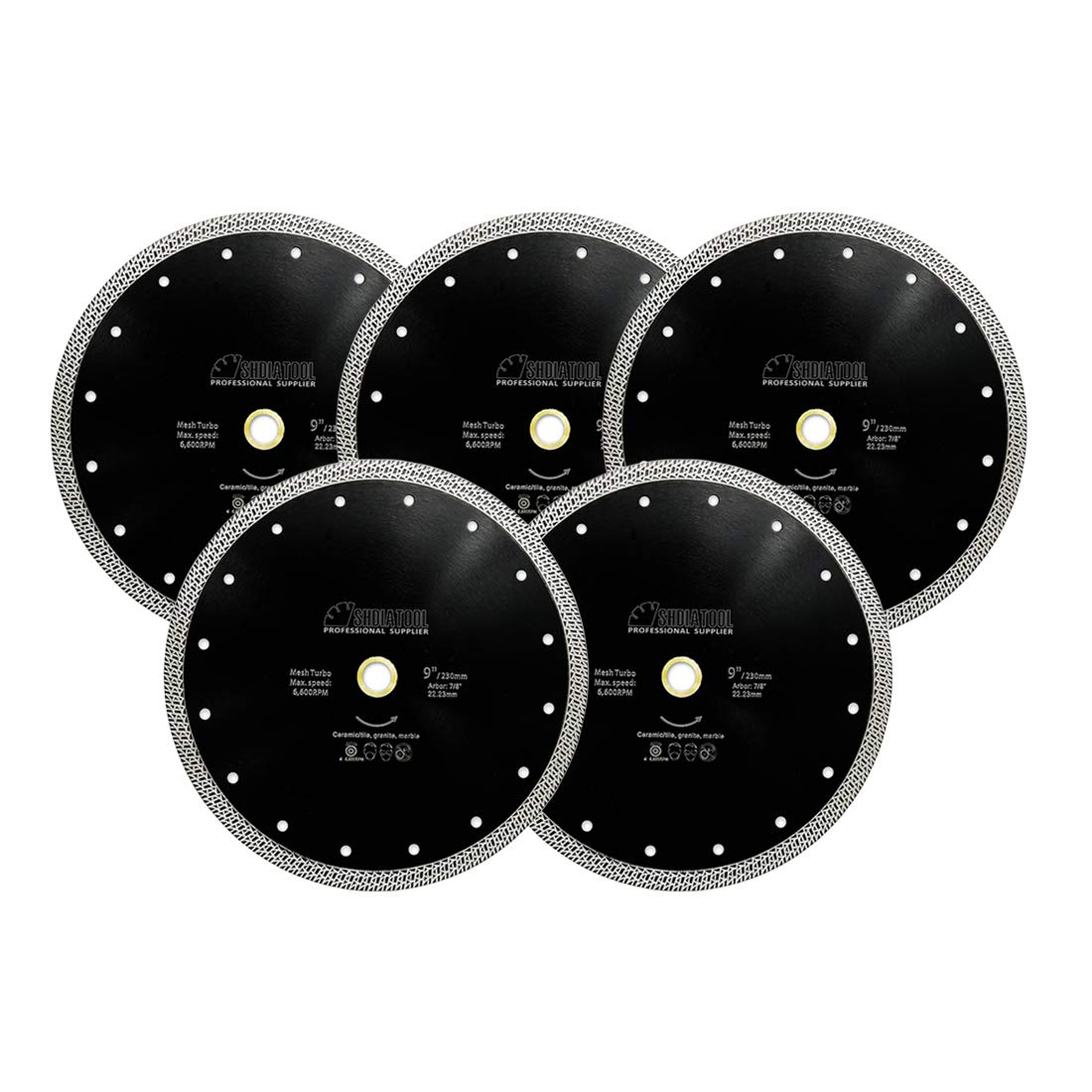 SHDIATOOL Diamond Porcelain Saw Blade Dia 125Mm / 5 Inch with Mesh Turbo for Tile Ceramic Granite Marble image number 3