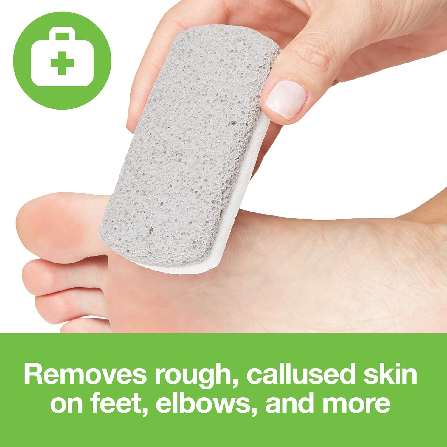 Zentoes Pumice Stones for Feet, Hands and Body - Hard Callus Remover, Exfoliator and Scrubber to Remove Dead Skin for Home Pedicure - 2 Count (Gray) image number 1