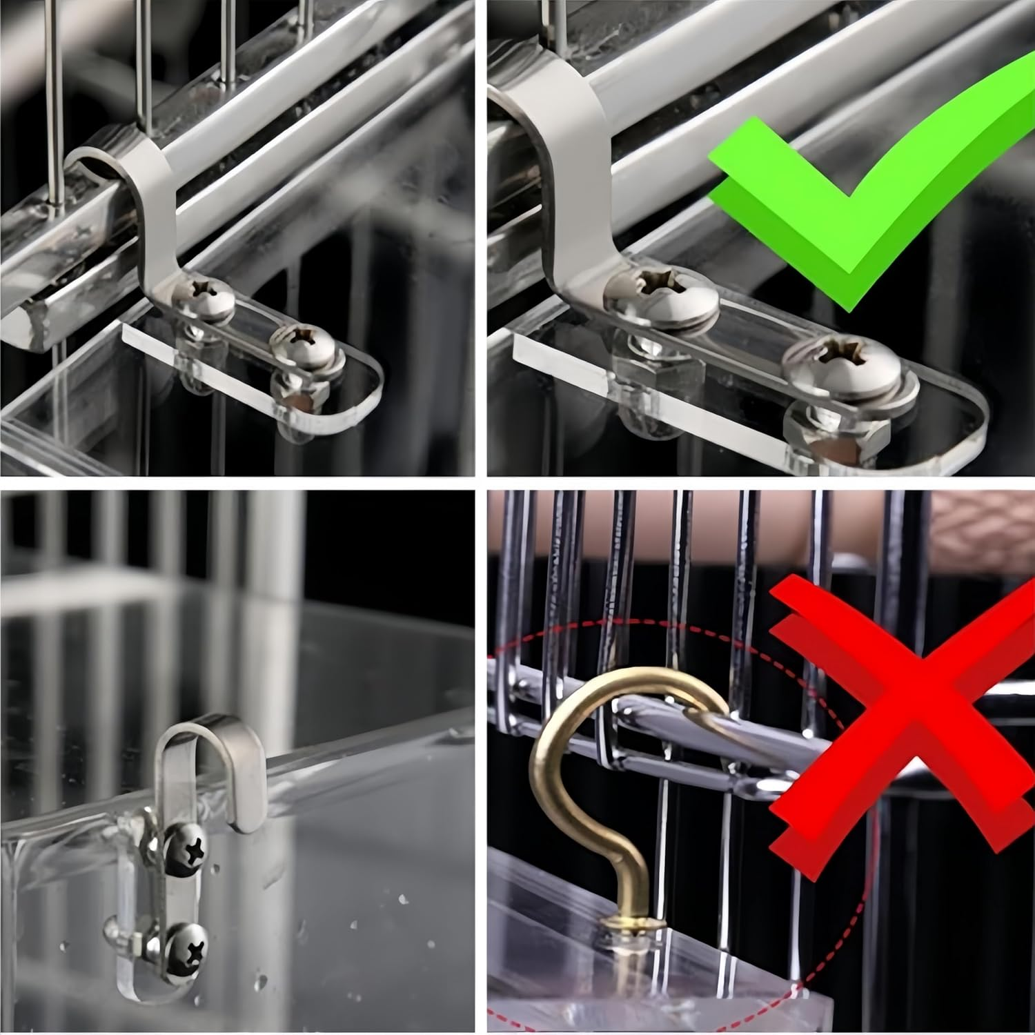 Acrylic Hanging Bird Bath for Cage Bird Bath for inside Cage Parrot Bath for Cage Hanging Bird Bath Cube Bird Bathtub Bath No-Leak Shower Box Cage Accessory image number 4