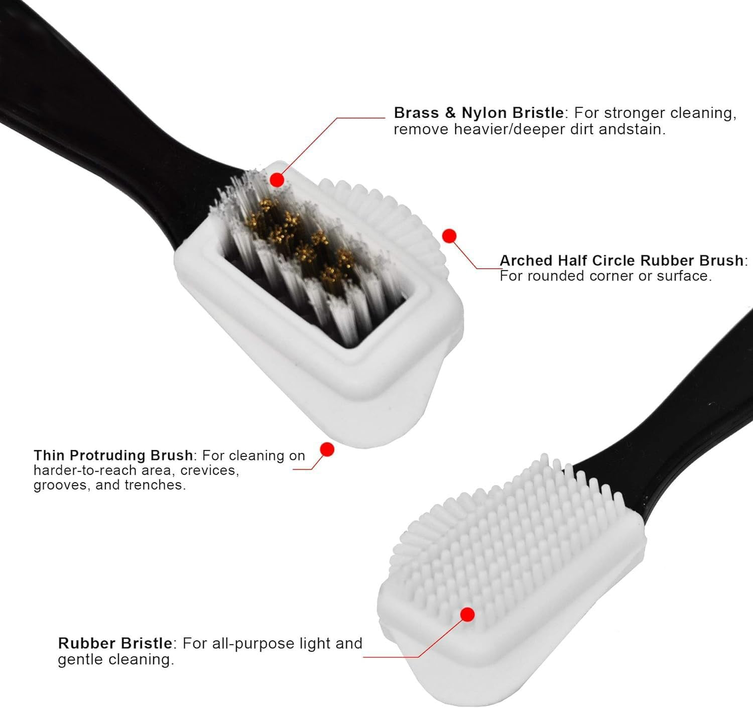 THJOPOKEEL Suede & Nubuck Leather 4 Way Cleaning Caring Brush Shoe & Boots Cleaner Essential Kit with Extra 2 Erasers image number 3