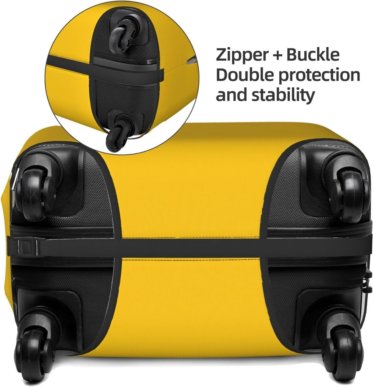 FJWSLCH Milk Duck Yellow Luggage Cover for Suitcase TSA Approved Elastic Suitcase Cover Anti-Scratch Travel Luggage Protector Cover Washable Trolley Case Cover Fit 18-32 Inch Luggage, Black, Small