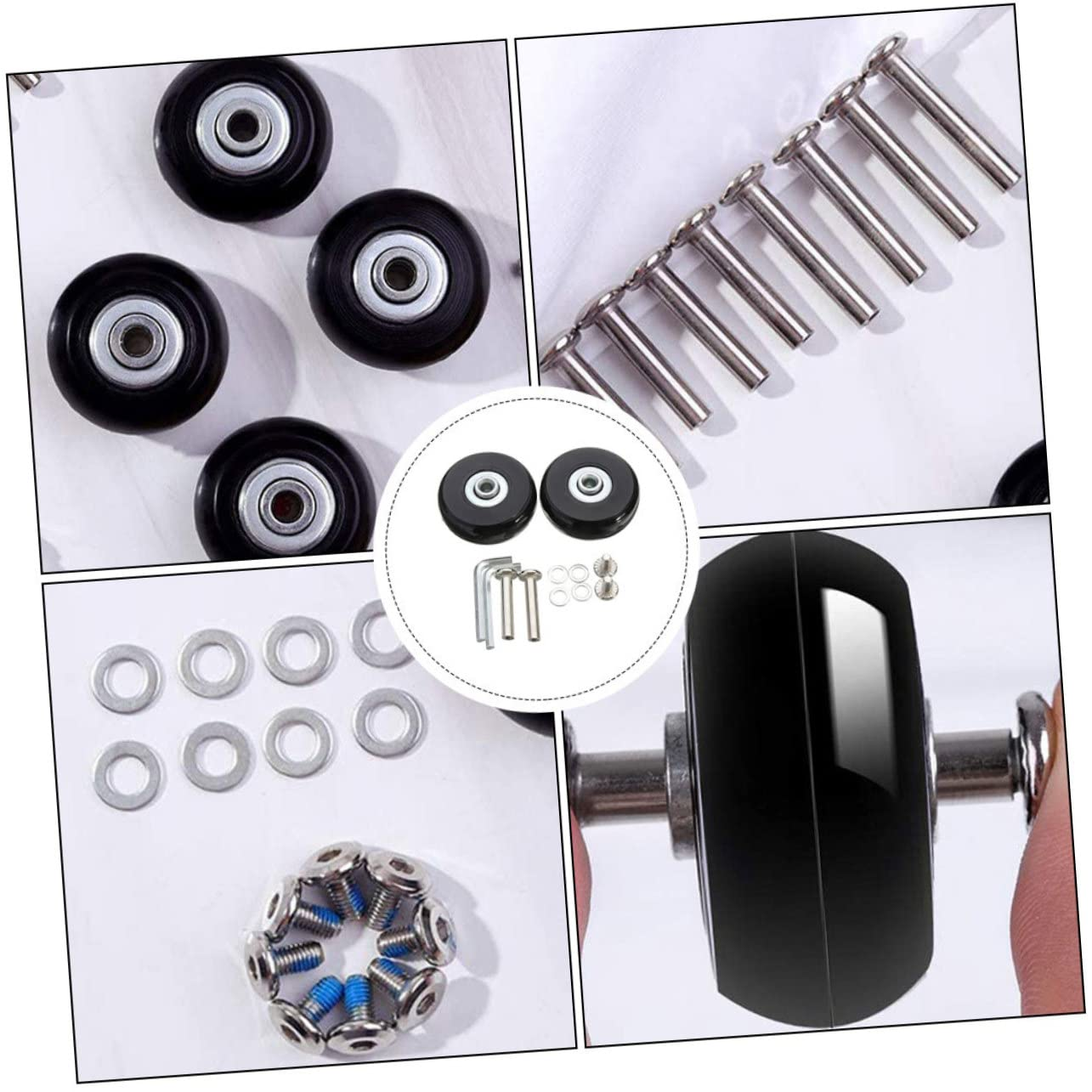 CIYODO 41X18Mm Luggage Replacement Wheels with Axle and Wrench, Wear-Resistant Suitcase Repair Kit for Travel Bags, Suitcase Bearings for Trolley Case Maintenance image number 6