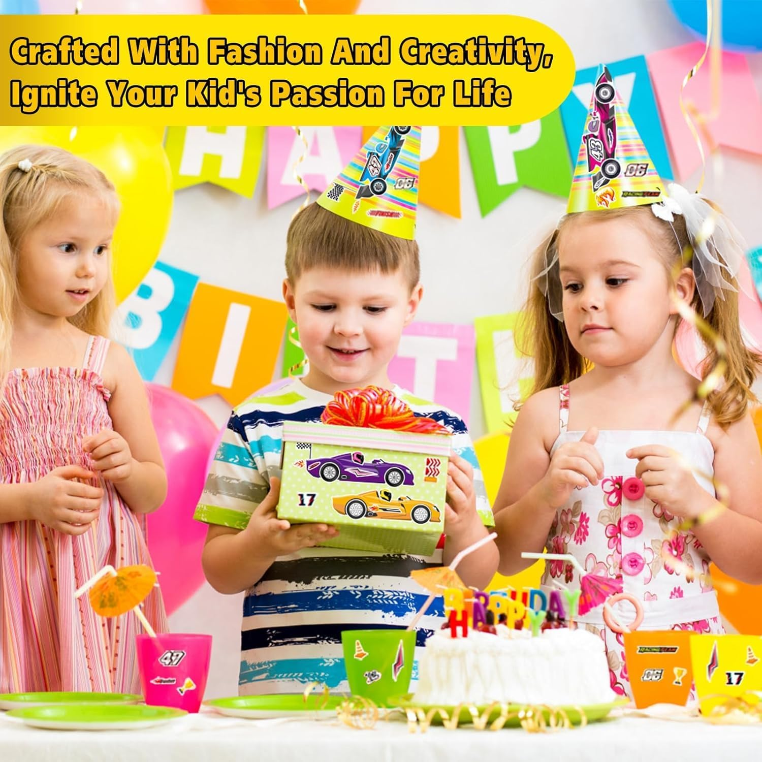 PQCLXUYA 24 Sheets Make Your Own Car Stickers, Creative Race Car Game Stickers for Kids,8 Styles Cartoon Racing Car for Race Car Birthday Party Supplies Favors Toys Rewards Art Craft Activities image number 3