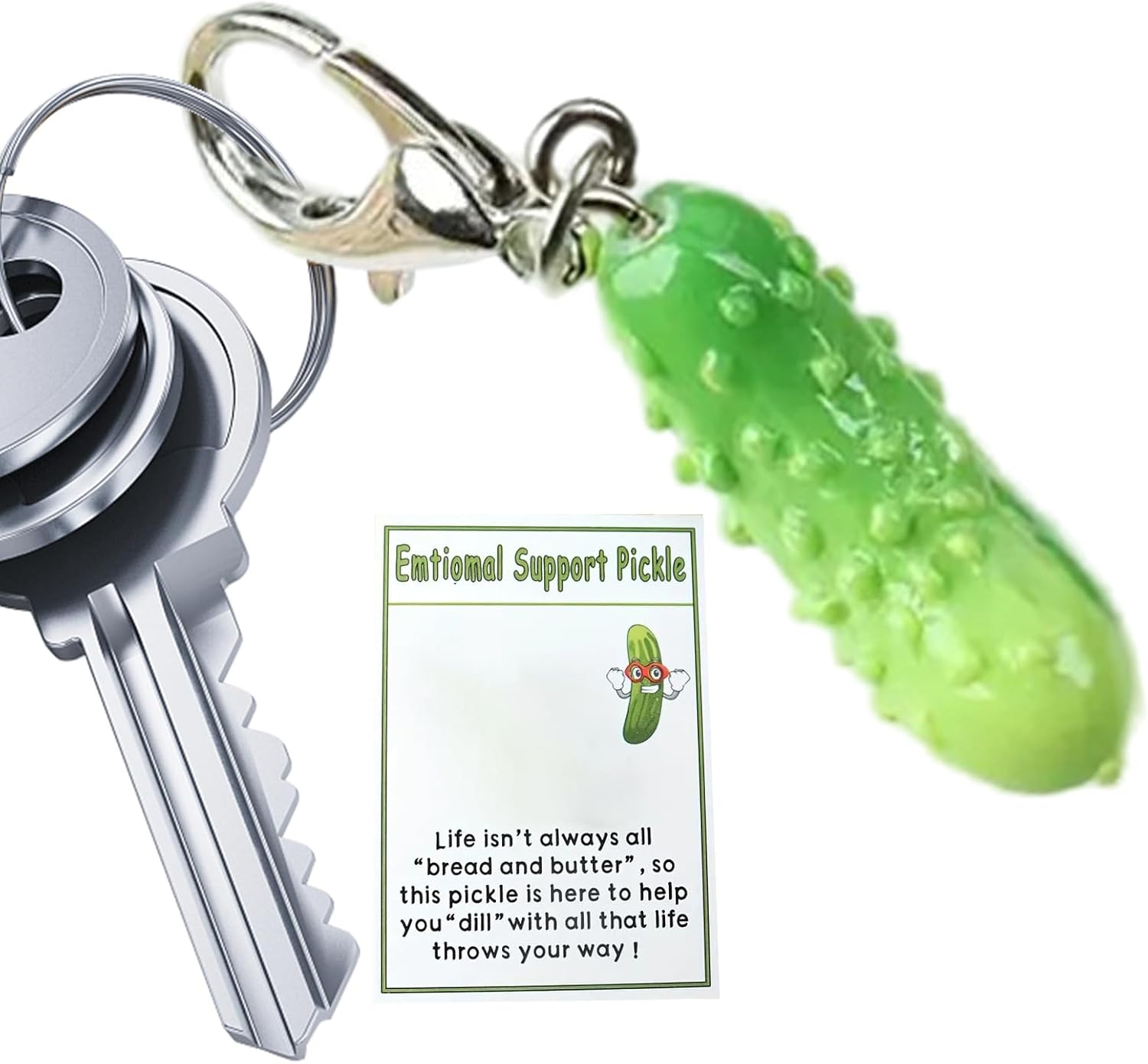 Cute Bag Charm - Cute Bag Charm Keychain Decoration | Cucumber Bag Charm Emotional Support for Men Women Positive Keychain Accessories Char image number 3