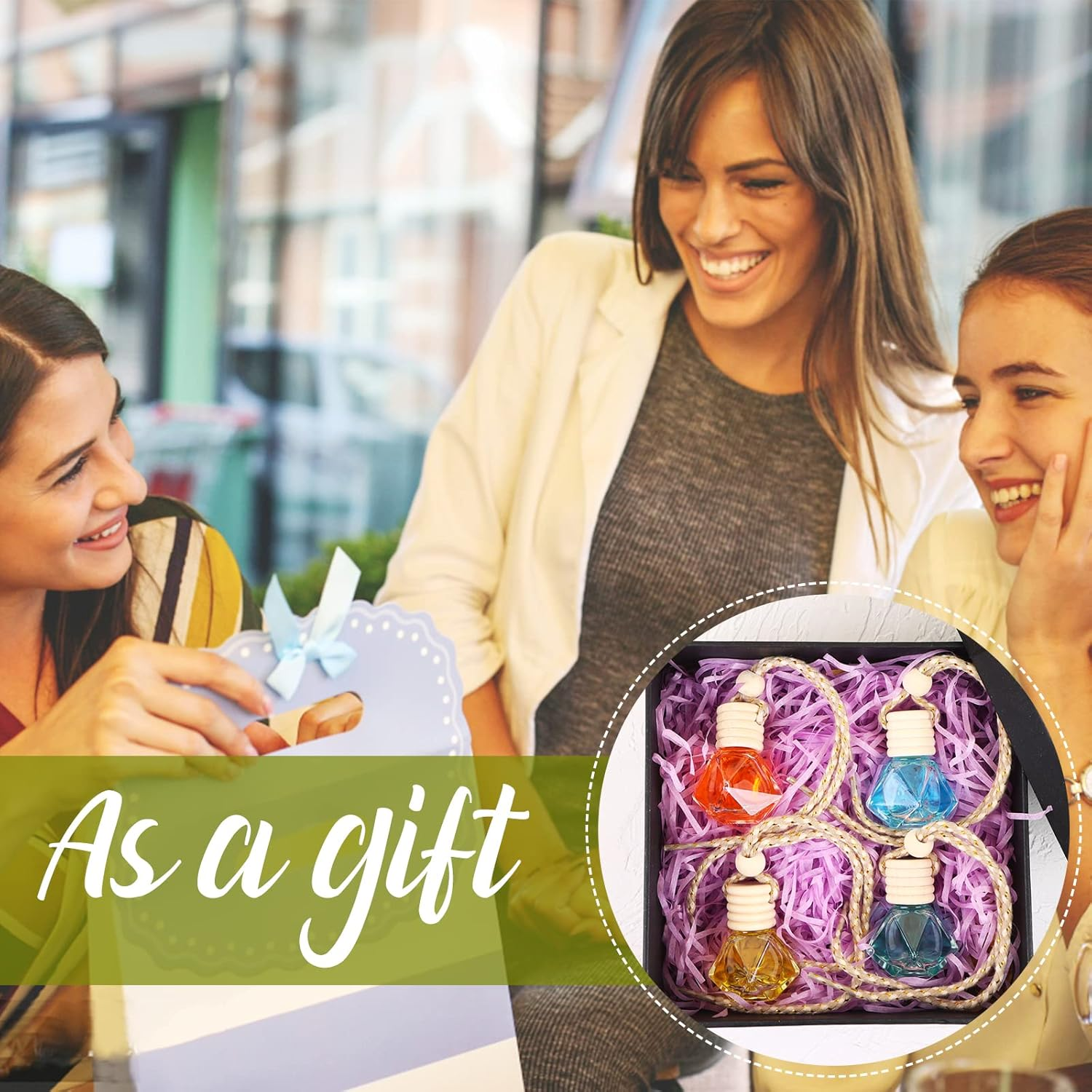 60 Pcs Hanging Car Air Freshener Car Diffuser Bottles Empty Glass Perfume Bottles Air Freshener Diffuser Bottle Pendant for Essential Oils Fragrance Aromatherapy Bottle Ornament Decor (Classic Style) image number 3