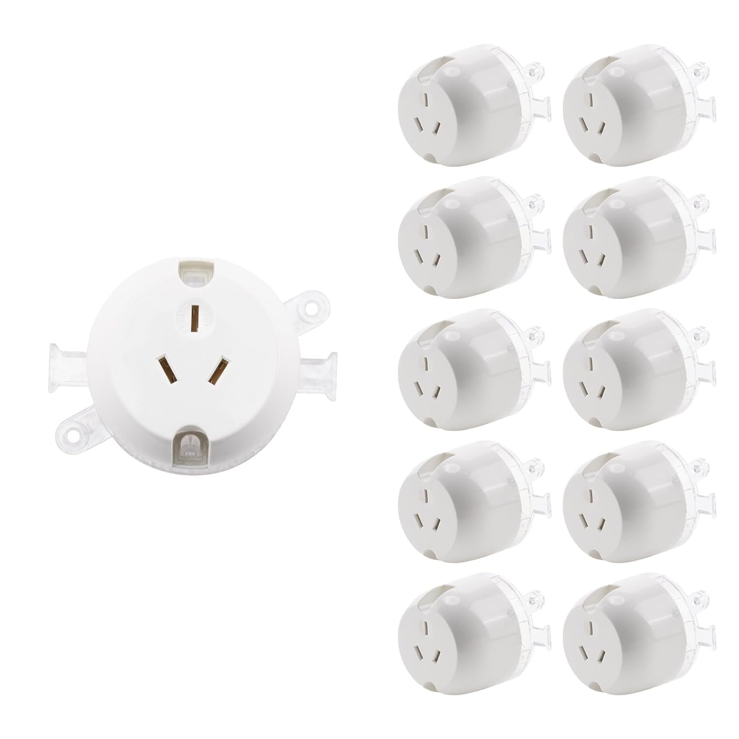 Zarek 10X Surface Socket Single Plug Base 10A Electrical Outlet - White image number 3