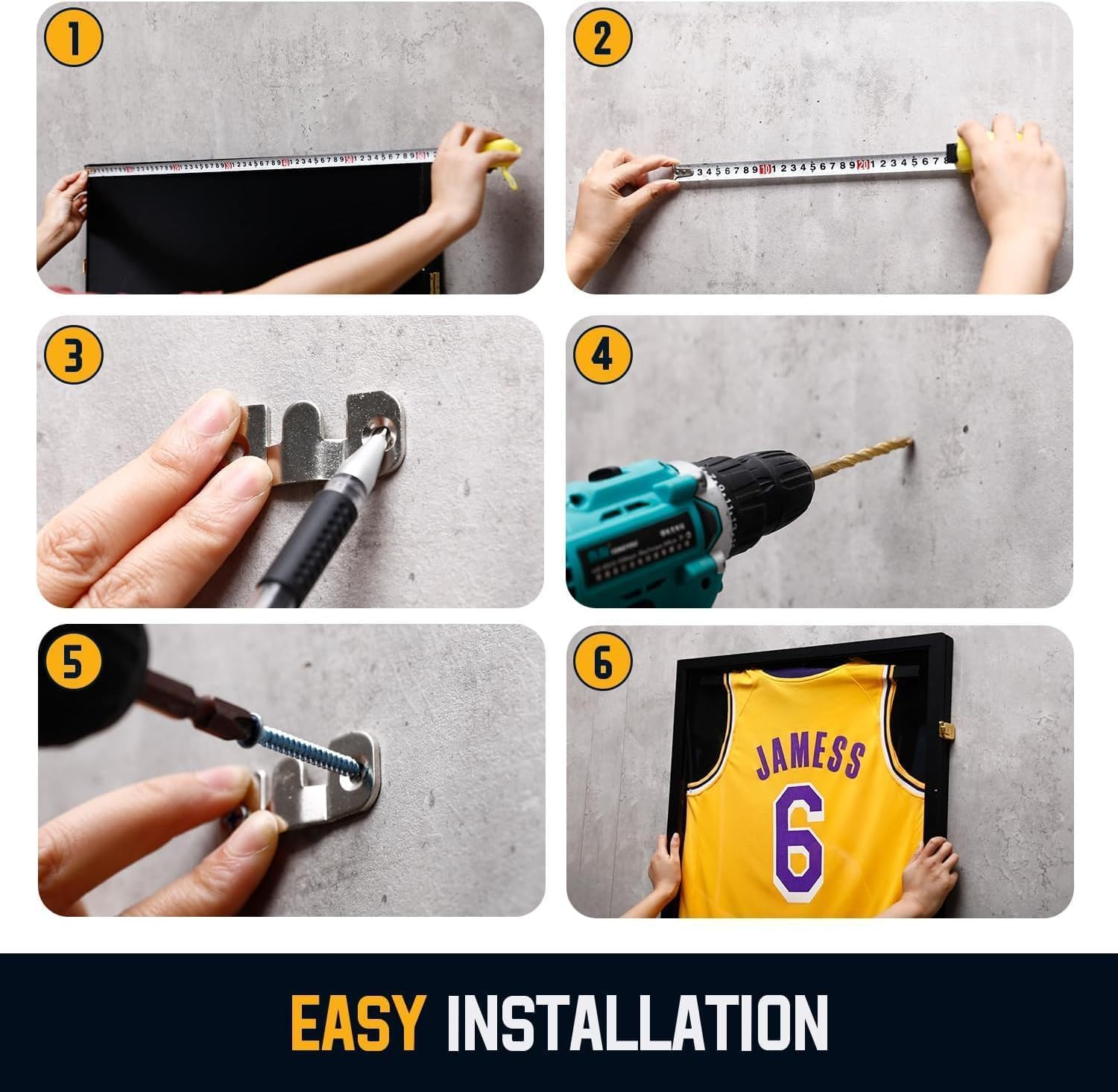 Jersey Display Frame Case Lockable,Sport Jersey Shadow Box with UV Protection,Large Sports Jersey Showcase Box for Football Basketball Baseball Hockey Black(1Pack) image number 5