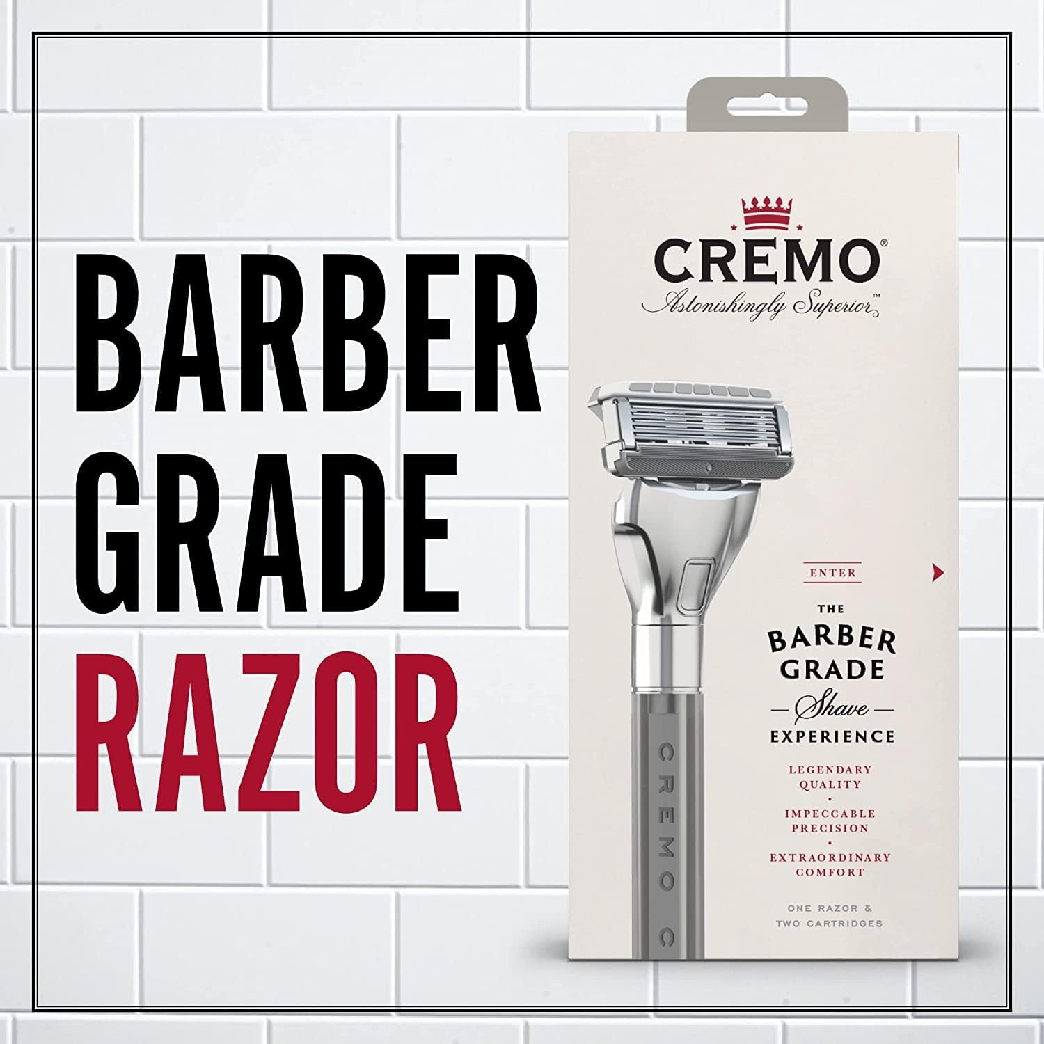 CREMO - Barber Grade Men'S Razor with Extra Refill - FIGHTS RAZOR BURN