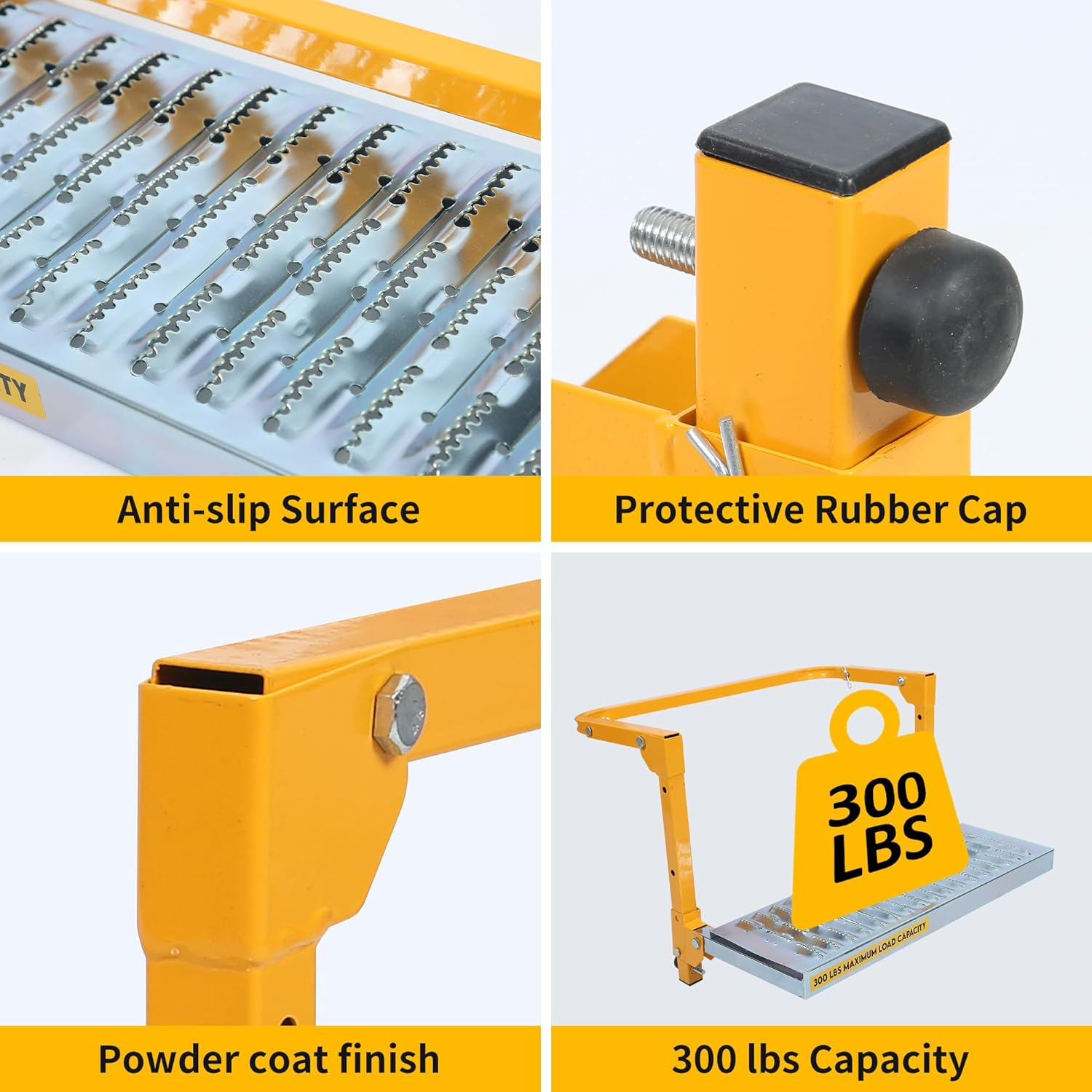 MAXXHAUL 50694 21-1/2" X 7.3" Adjustable Truck Tire Service Step with Non-Slip Platform Foldable 300-Lb Capacity image number 2