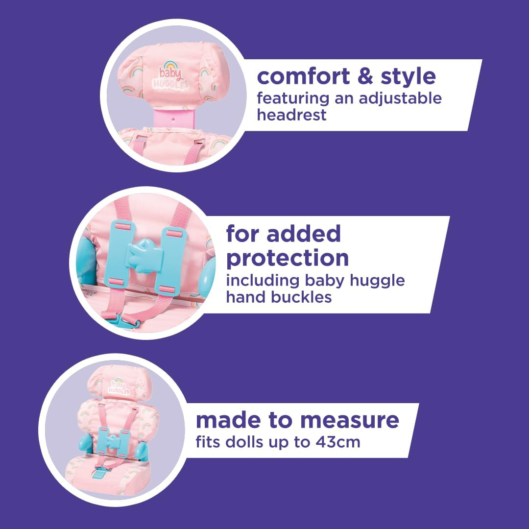 Casdon 710 Doll Car Booster Seat - Bring Your Favorite Friend for a Ride!,Pink/Purple image number 3