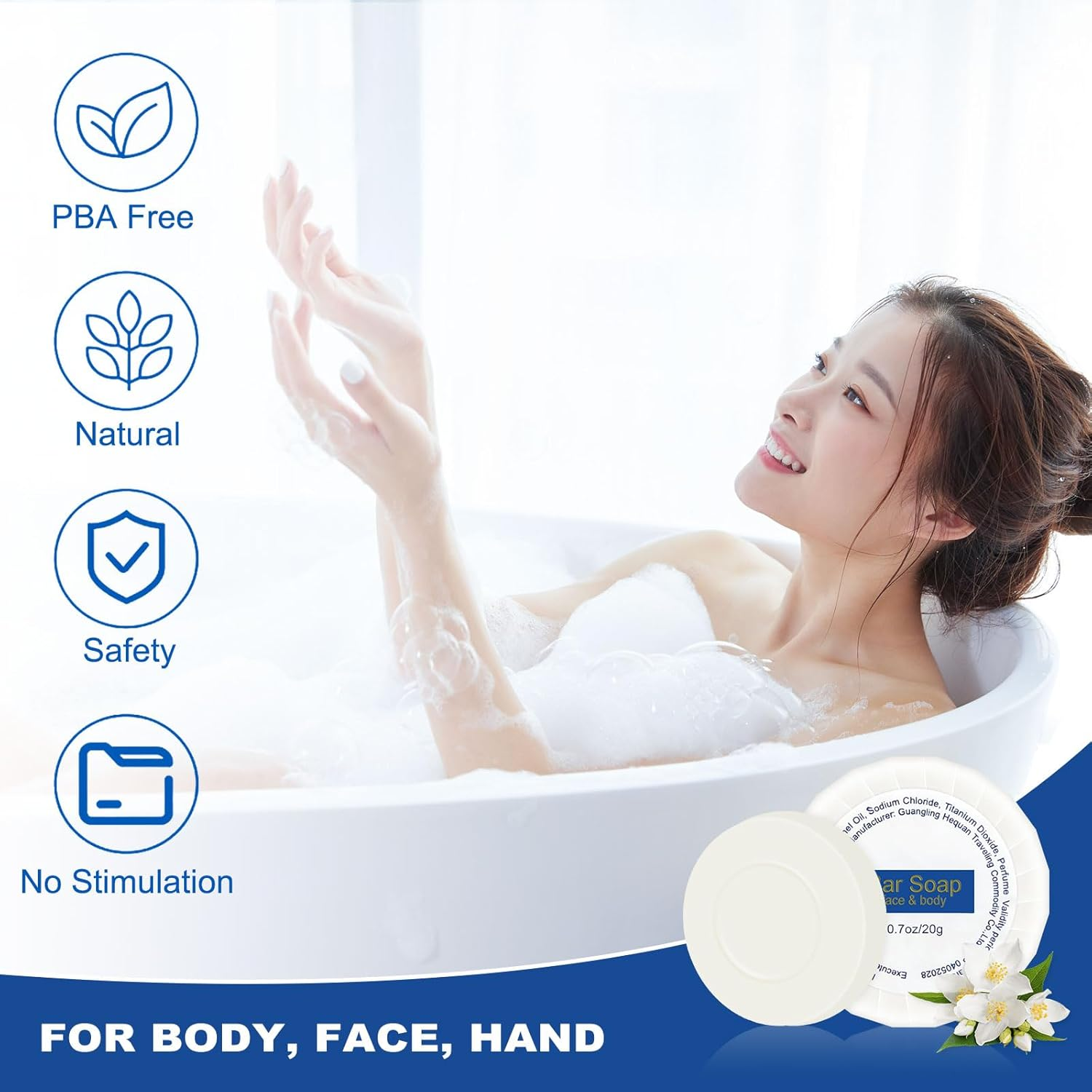 Slequipo Mini Soap Bars Bulk Individually Wrapped round Bulk Bar Soap 0.7Oz Travel Soap Small Hotel Soaps Toiletries for Hotel Bathroom Camp RV (50) image number 4