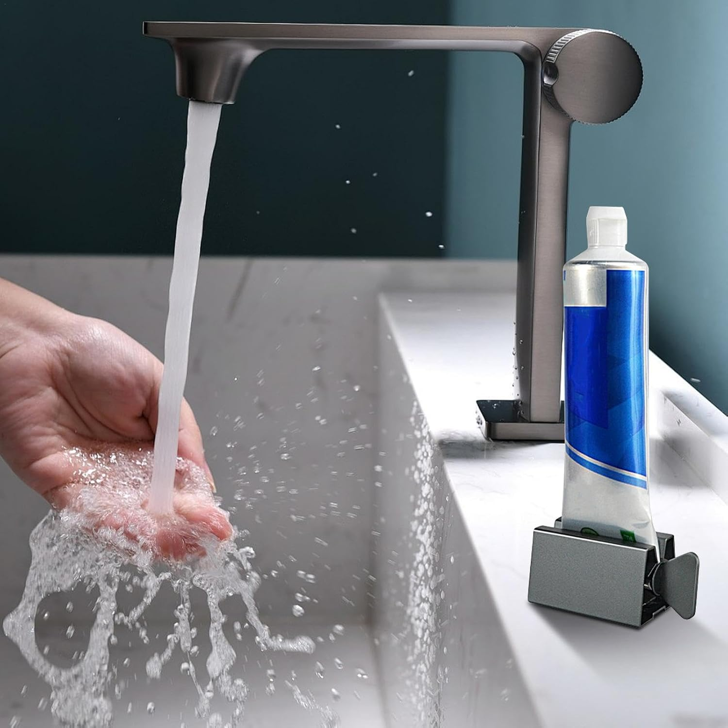 Wjnflqn Toothpaste Dispenser | Toothpaste Tube Rollers Wringer | Daily Living Tube Squeezing Aids Toothpaste Tube Wringer for Toothpaste, Hair Dye, Paint - Gold image number 3