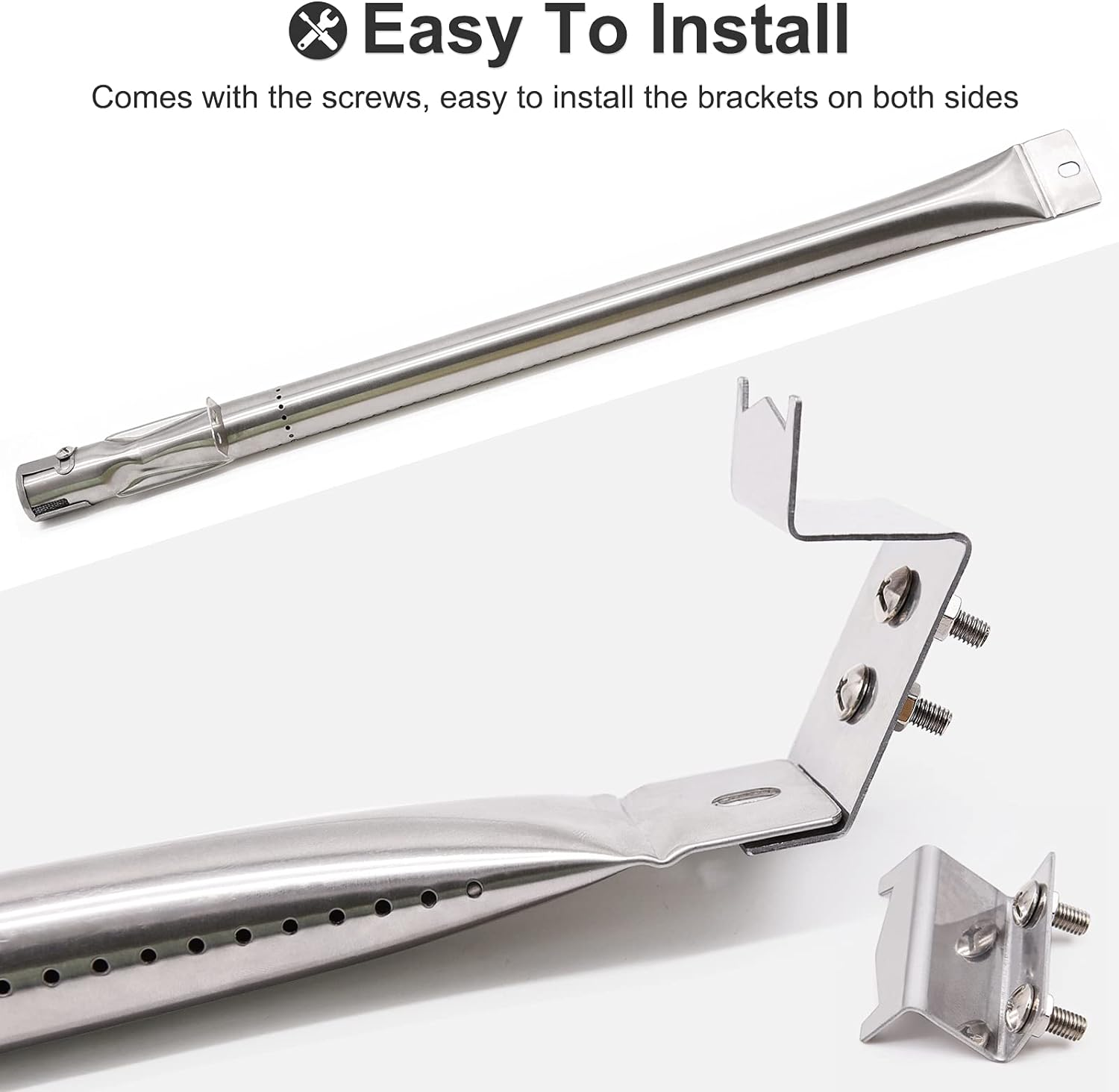 Adviace Grill Parts Kit for Char Griller 5050 5650 3001 5072 3072 3008 5252 3030 300 Replacement Parts, Flame Shields, Burner Pipes, Burner Tube/Flare up Shield Support Kit image number 1