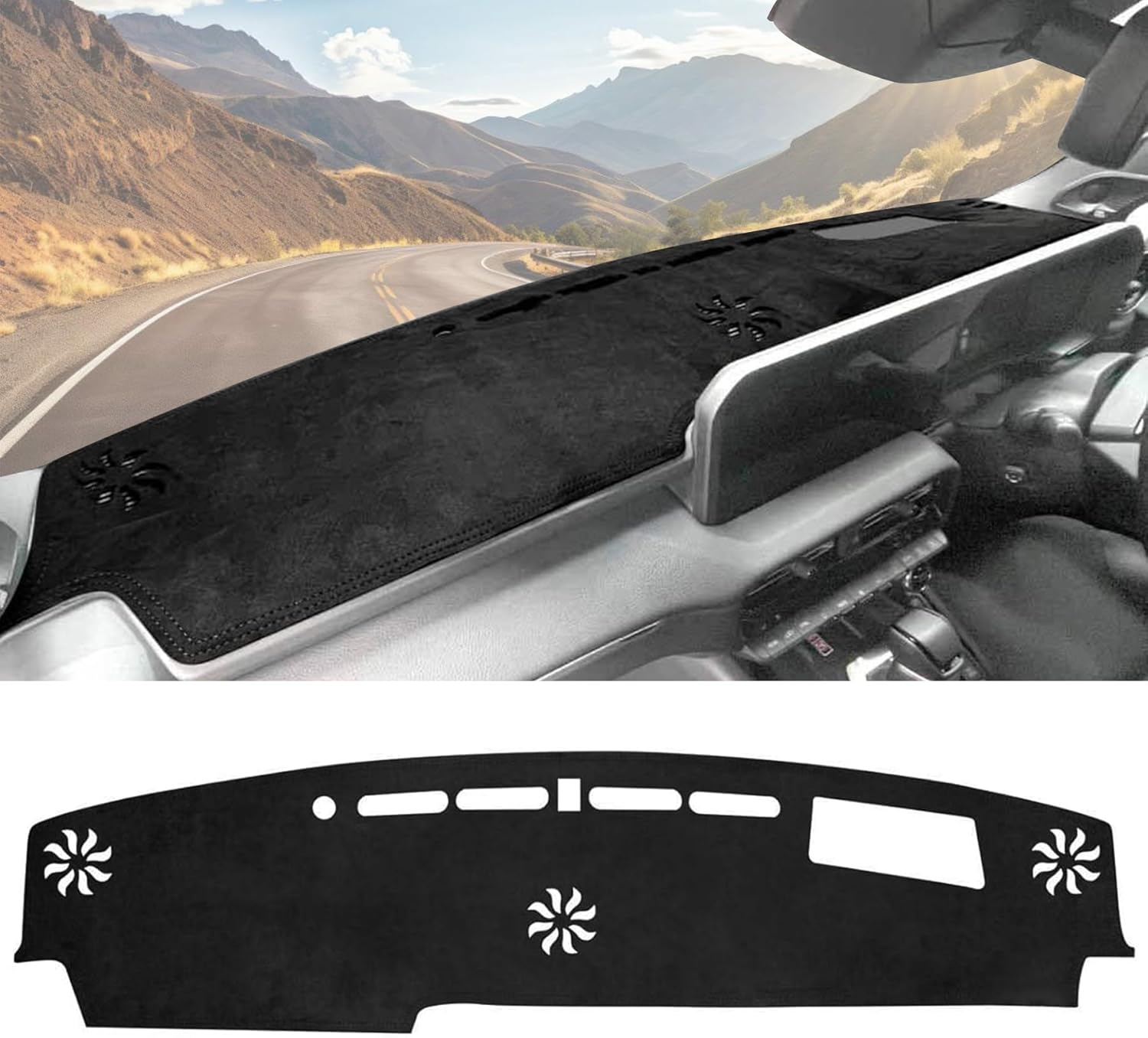 Dashboard Cover Dash Mat for Toyota Prado 250 Series with HUD 2025-2024 Non-Slip Suede Dashboard Pad Anti-Glare Sun Shade Protection Interior Accessories image number 3