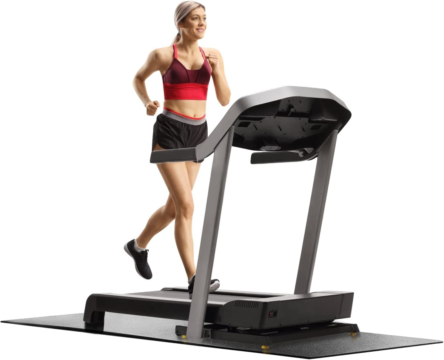 Non-Slip Commercial Treadmill Mat, 2M X 1M X 6Mm Exercise Equipment Mat, Bike Bicycle Trainer Floor Protector Mat,High Density, Noise Reduction, Fitness Gym Mat for Fitness & Exercise Equipment image number 5