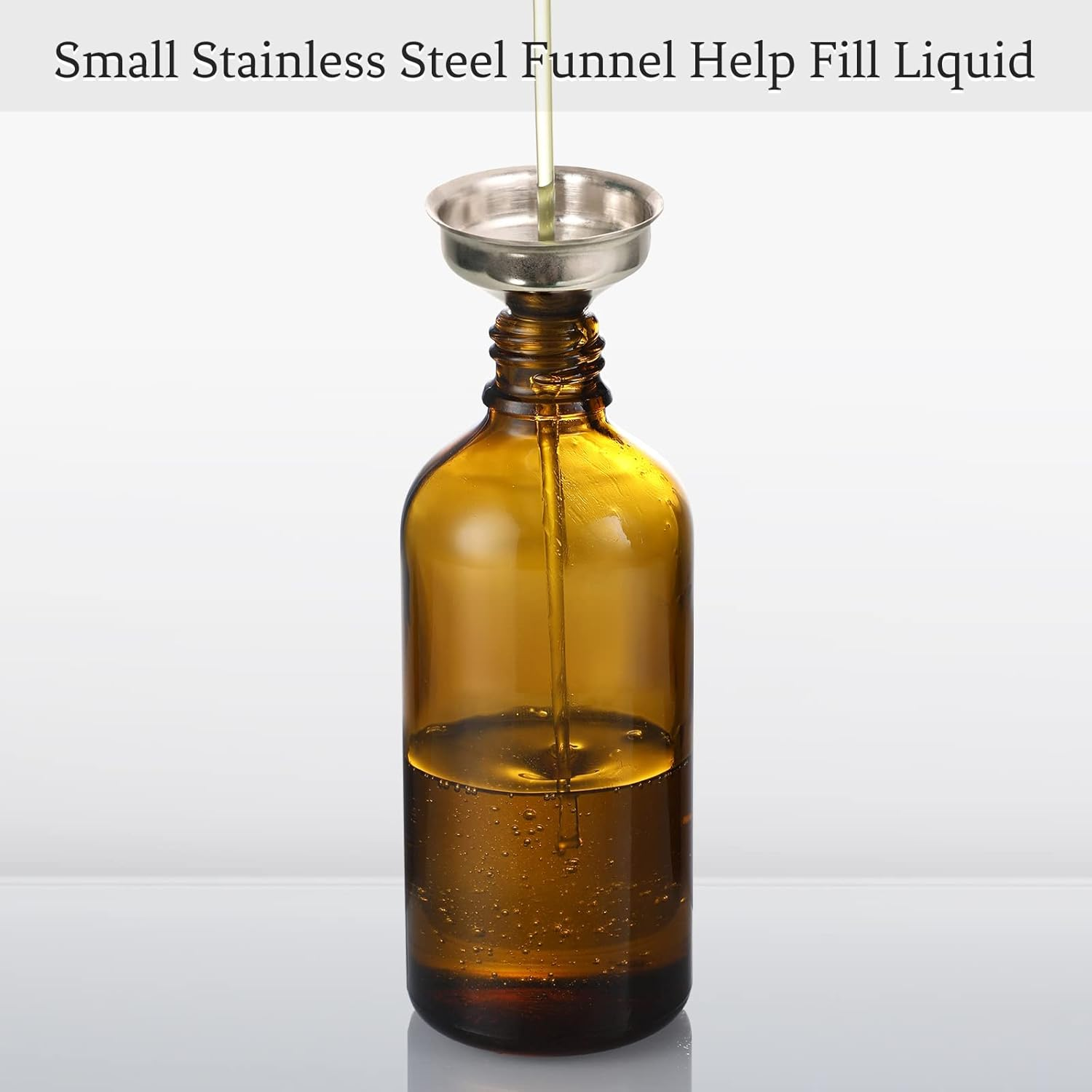 AOZITA 4 Pack, 100Ml Dropper Bottles with 1 Funnel & 4 Labels - Essential Oils Bottles for Health, Personal Care & Beauty - 3.4Oz Thick Dark Amber Glass Tincture Bottle with Eye Droppers, Leakproof