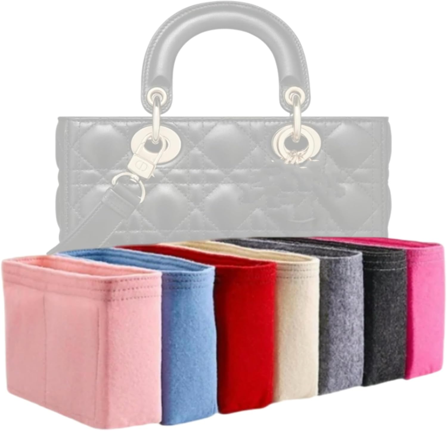 Xoppia Bag Organizer Compatible with Dior Small Lady D-Joy Bag. Felt Insert Liner for Women Handbag. (Beige, Style A: Exposure)