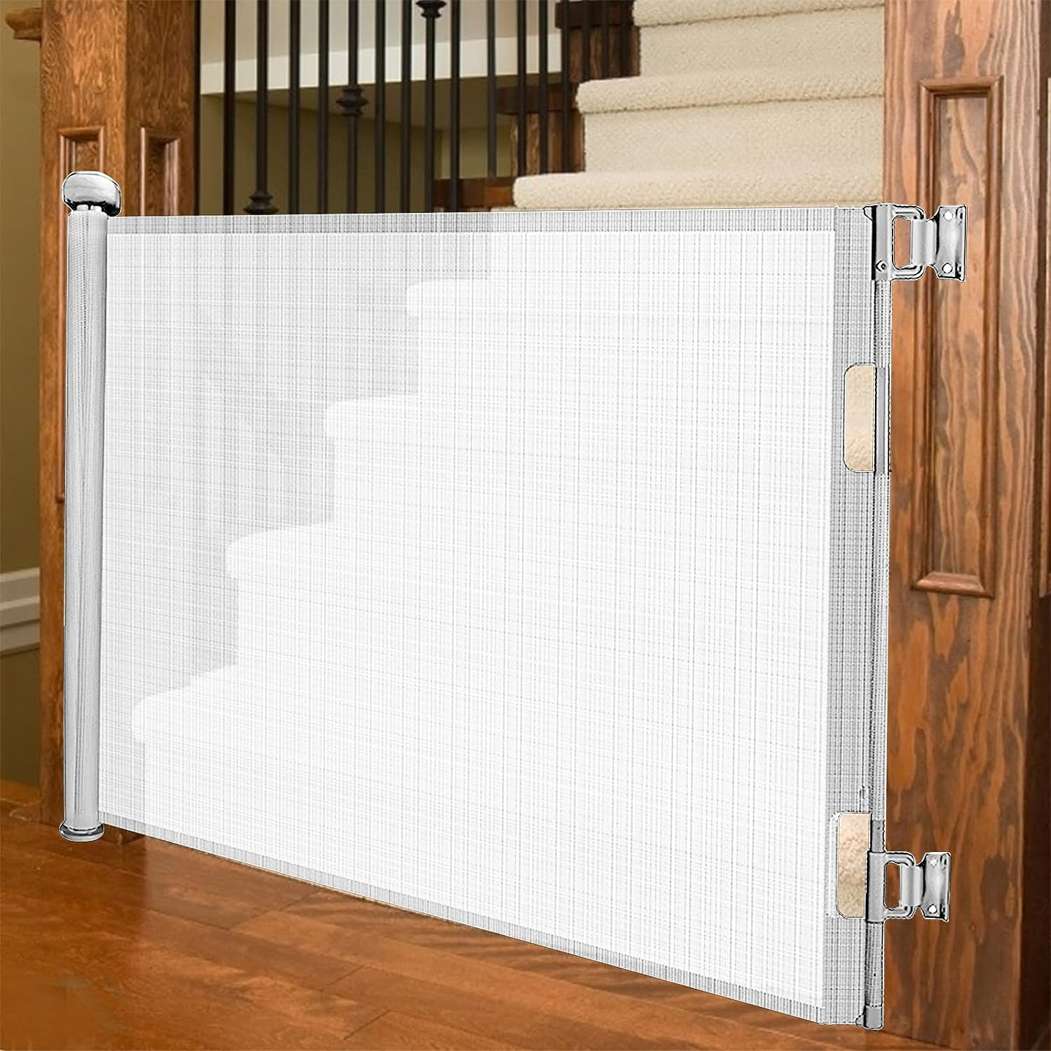 Retractable Baby Safety Gate - Sulishang Durable Portable Mesh Baby Gate/Dog Gate, Extra Wide Safety Gates 33" Tall, Extends up to 55" for Doorways, Stairs, Hallways, Banisters Indoor and Outdoor