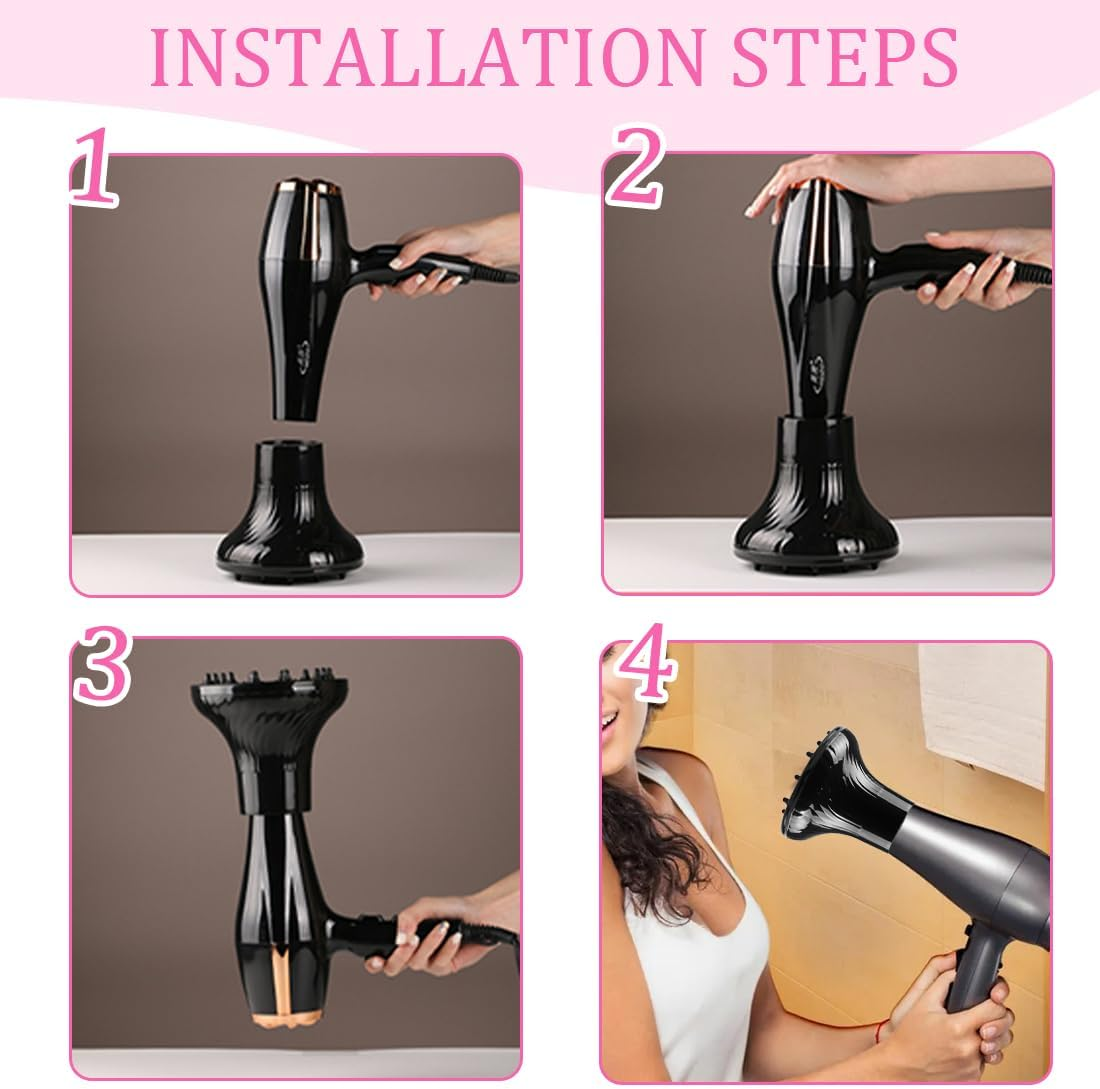NHQZ Universal Folding Hair Diffuser,Hot Air Diffuser for Curly Hair,For Styling Curly or Wavy Hair image number 3