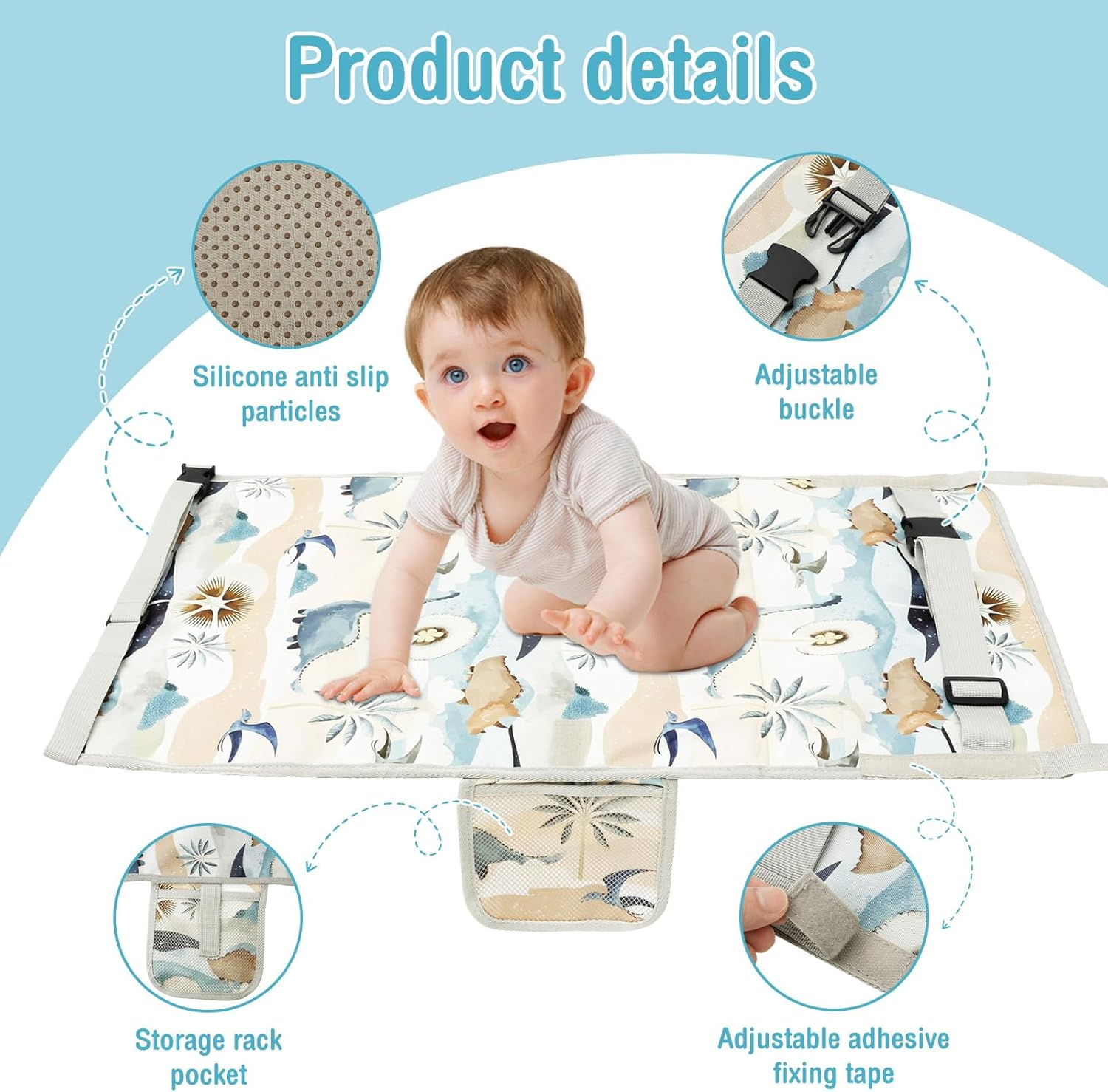 Toddler Airplane Travel Bed, Plane Travel Essentials, Airplane Seat Extender for Kids for Flying Long Flight Traveling (Dinosaur)