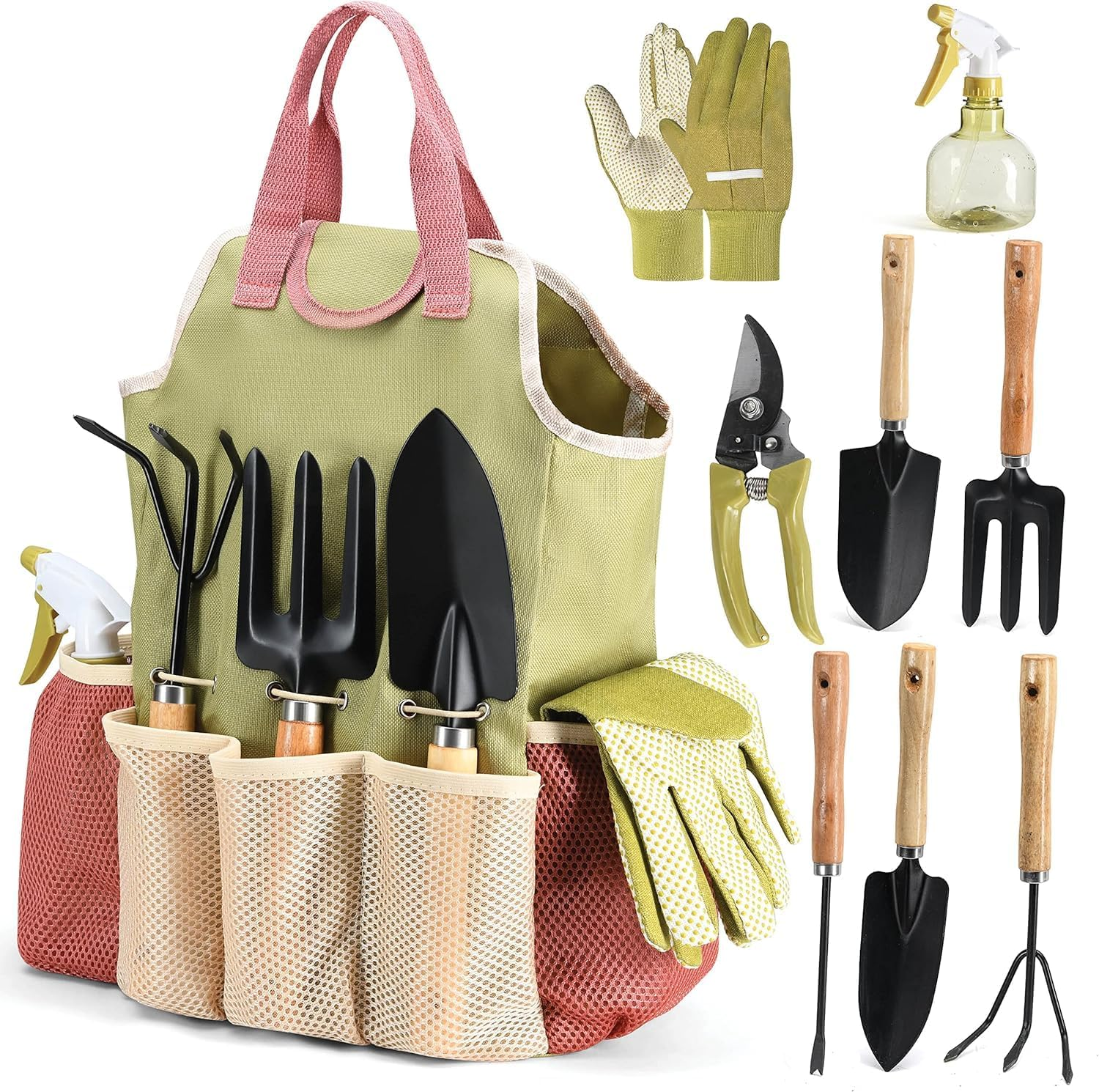 Gardening Tools 10-Piece Set - Complete Gardening Tool Kit with Bag and Gloves, Indoor and Outdoor Gardening Tool Set with Spray Bottle - Your Ideal Gardening Companion image number 2