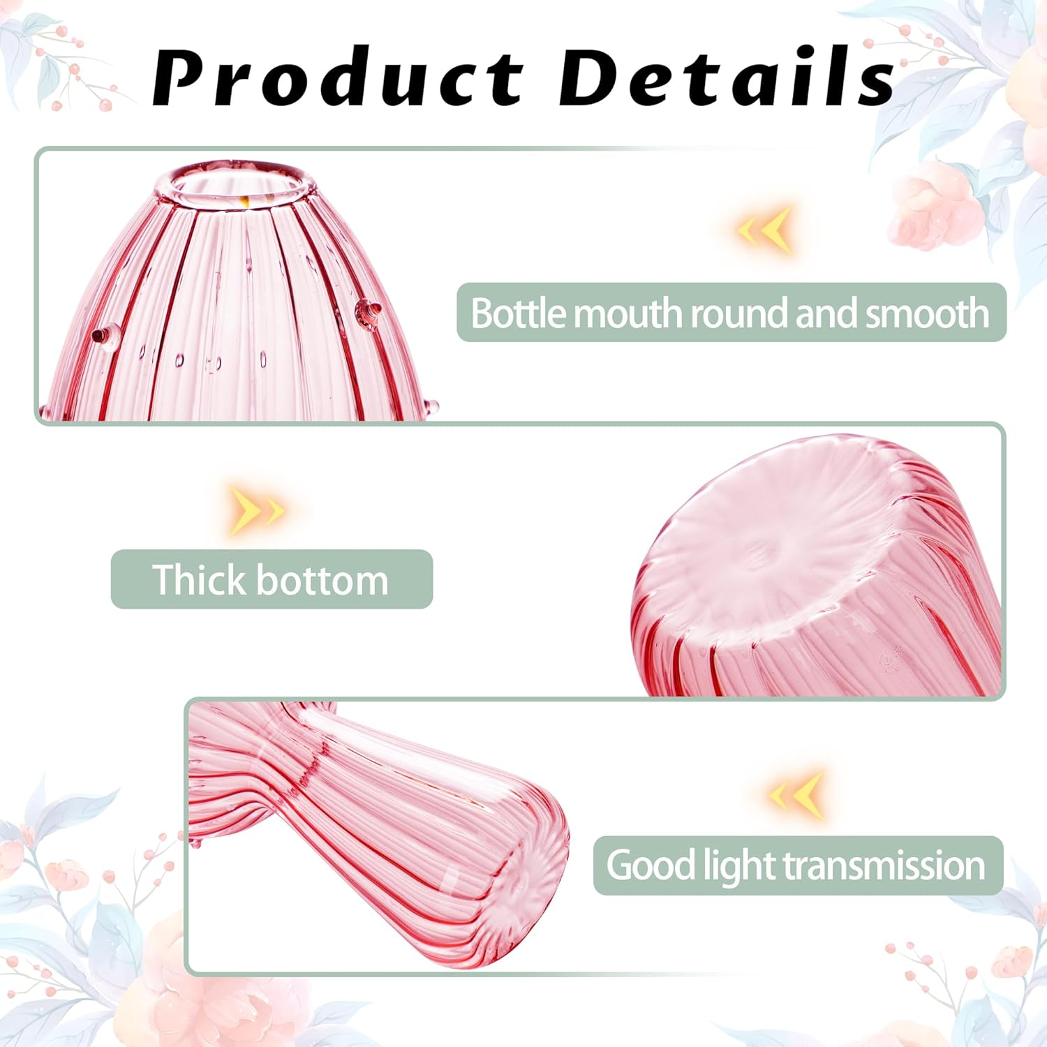 Plant Propagation Station, Set of 6 Colored Mushroom Vase, Propagation Stations, Small Plant Terrarium, Unique Crystal Mushroom Jars for Plants for Hydroponics Home Garden Office Decoration (Colorful) - Clear image number 3