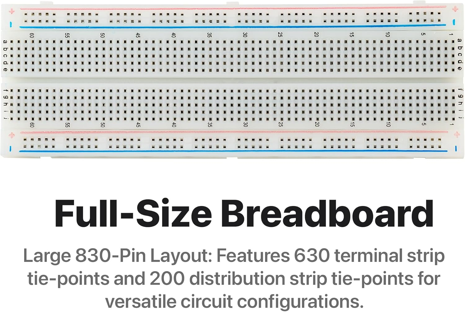 Electronics Starter Kit with 830-Point Breadboard Type-C Power Supply 120 Jumper Wires Leds Sensors Resistors Capacitors Compatible with Arduino ESP32 STEM DIY Projects (400+ Pieces) image number 3