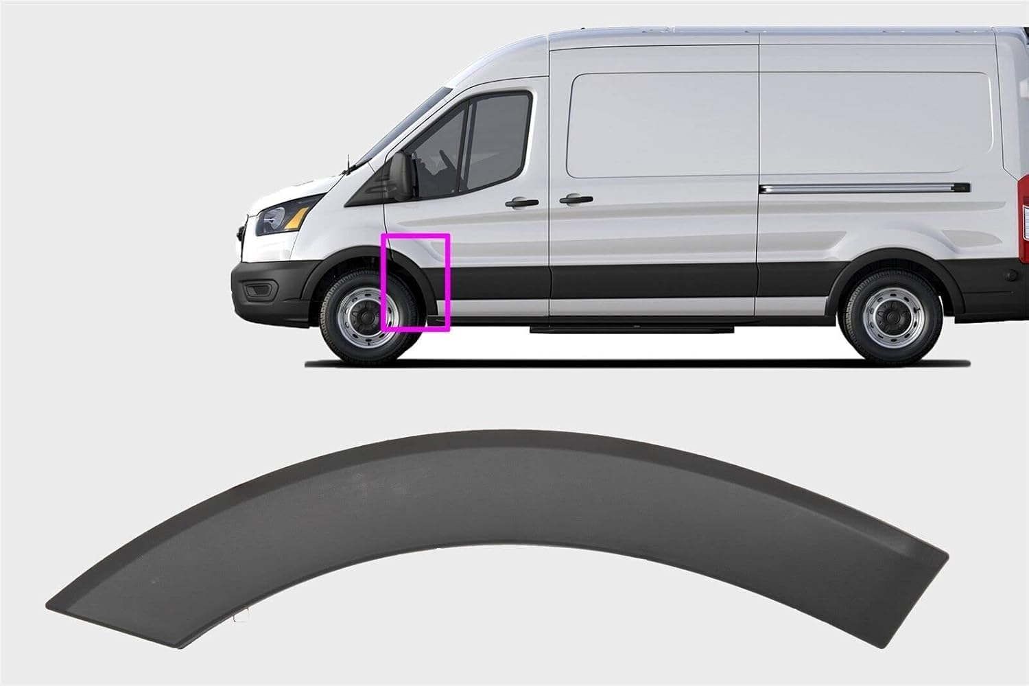 MJD Auto Parts REPLACEMENT for FORD TRANSIT 2015-2023 FRONT FLARE MOLDING TRIM 150 250 350 (LEFT DRIVER SIDE FRONT DOOR FLARE)