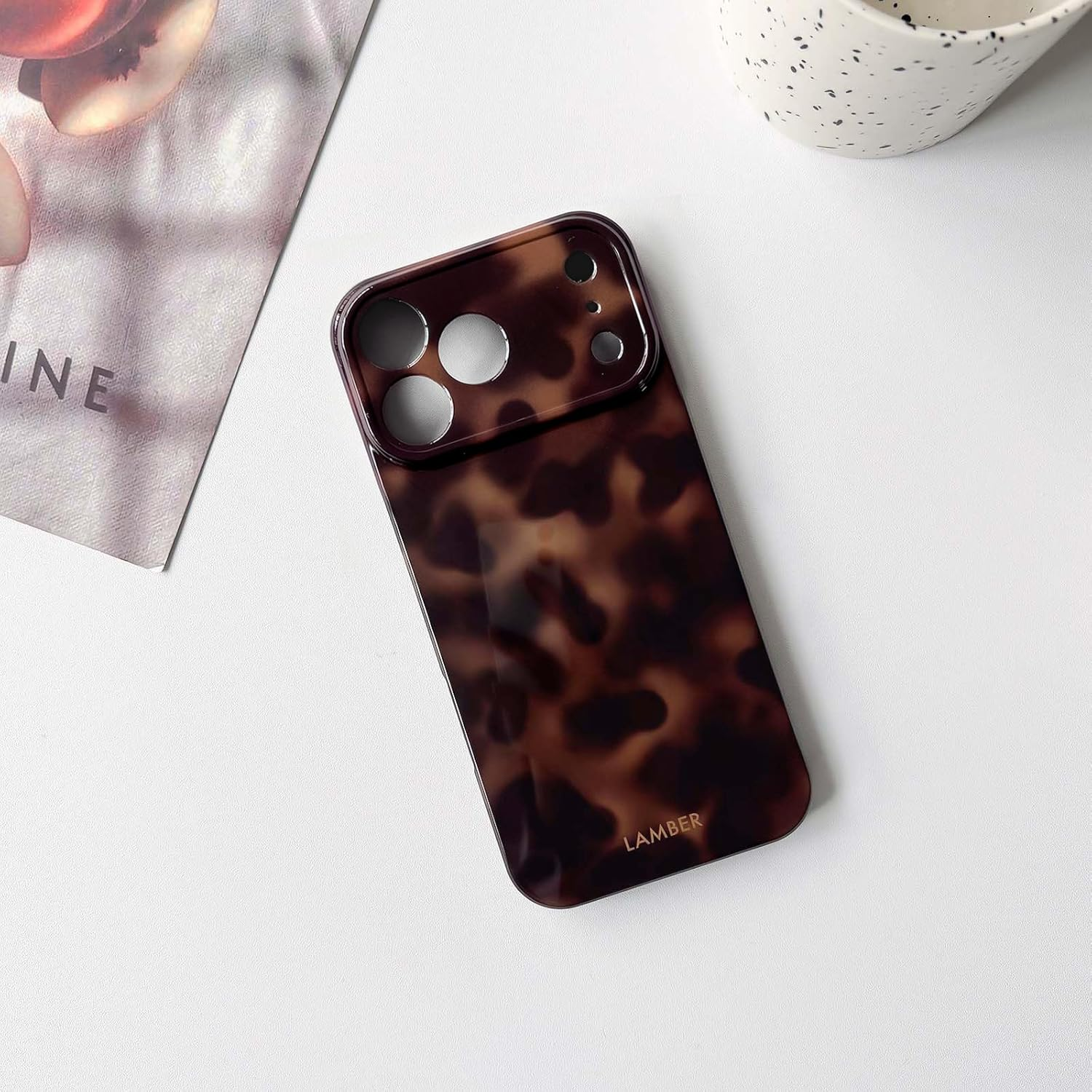 NITITOP Compatible with Iphone 17 Pro Max Case Cute Stylish Leopard Print Brown Amber Aesthetic Design for Women Girls Men Soft TPU Shockproof Protective Cover - Brown image number 6