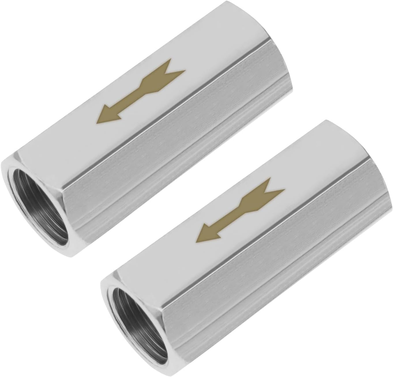 Be in Your Mind 2 Pcs 1/4'' Female Threaded Brass One Way Air Check Valve 40Mm Hexagon Non-Return Pneumatic Air Check Valve Replacement Accessory for Boiler and Pressure Vessel image number 1