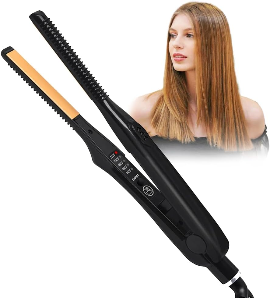 2 in 1 Hair Straightener, Ceramic Hair Curler with Adjustable Temperature, Professional Superfine Styling Tools for All Hair Types image number 3
