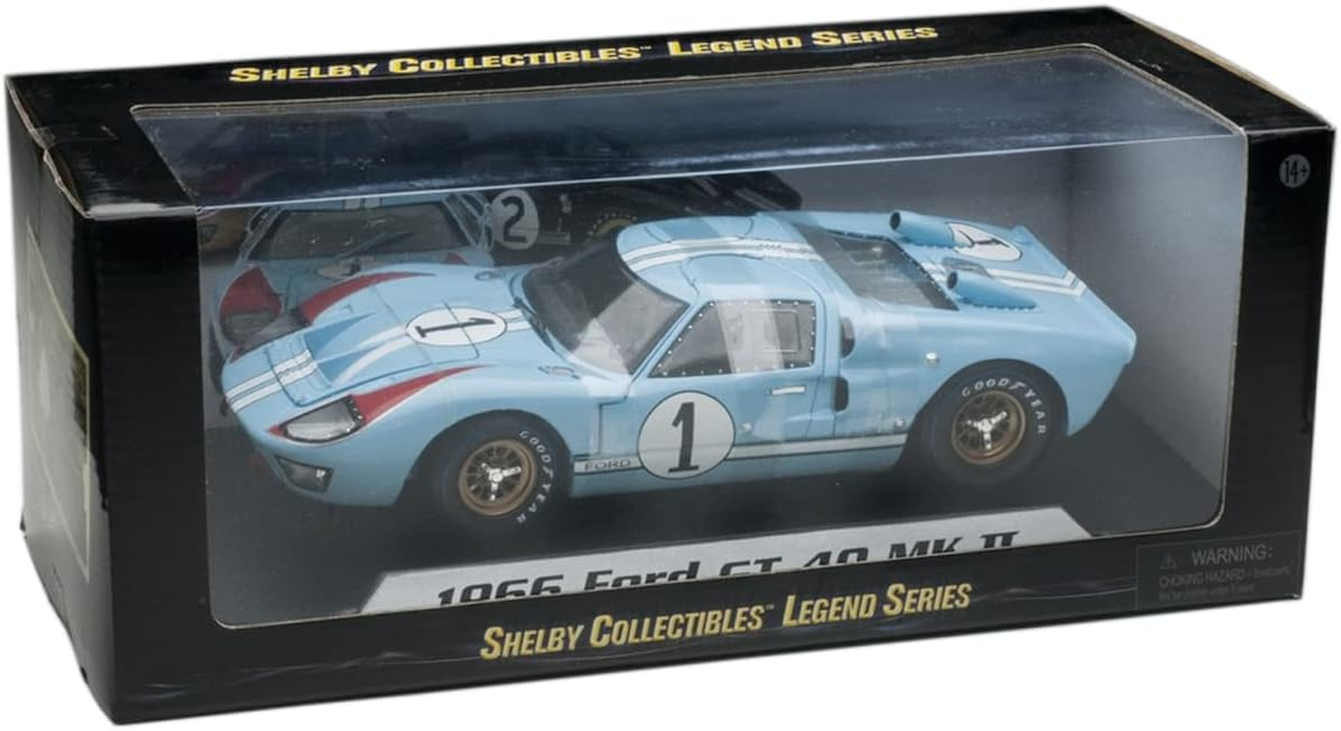 1966 Ford GT-40 MK 2 Blue 1 1/18 by Shelby Collectibles SC411 image number 1