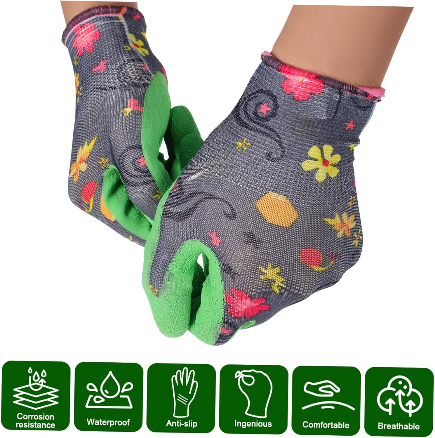 Kisangel 3Pairs Protective Gloves Work Gloves Gardening for Men Women for Gardening Construction Yardwork image number 1