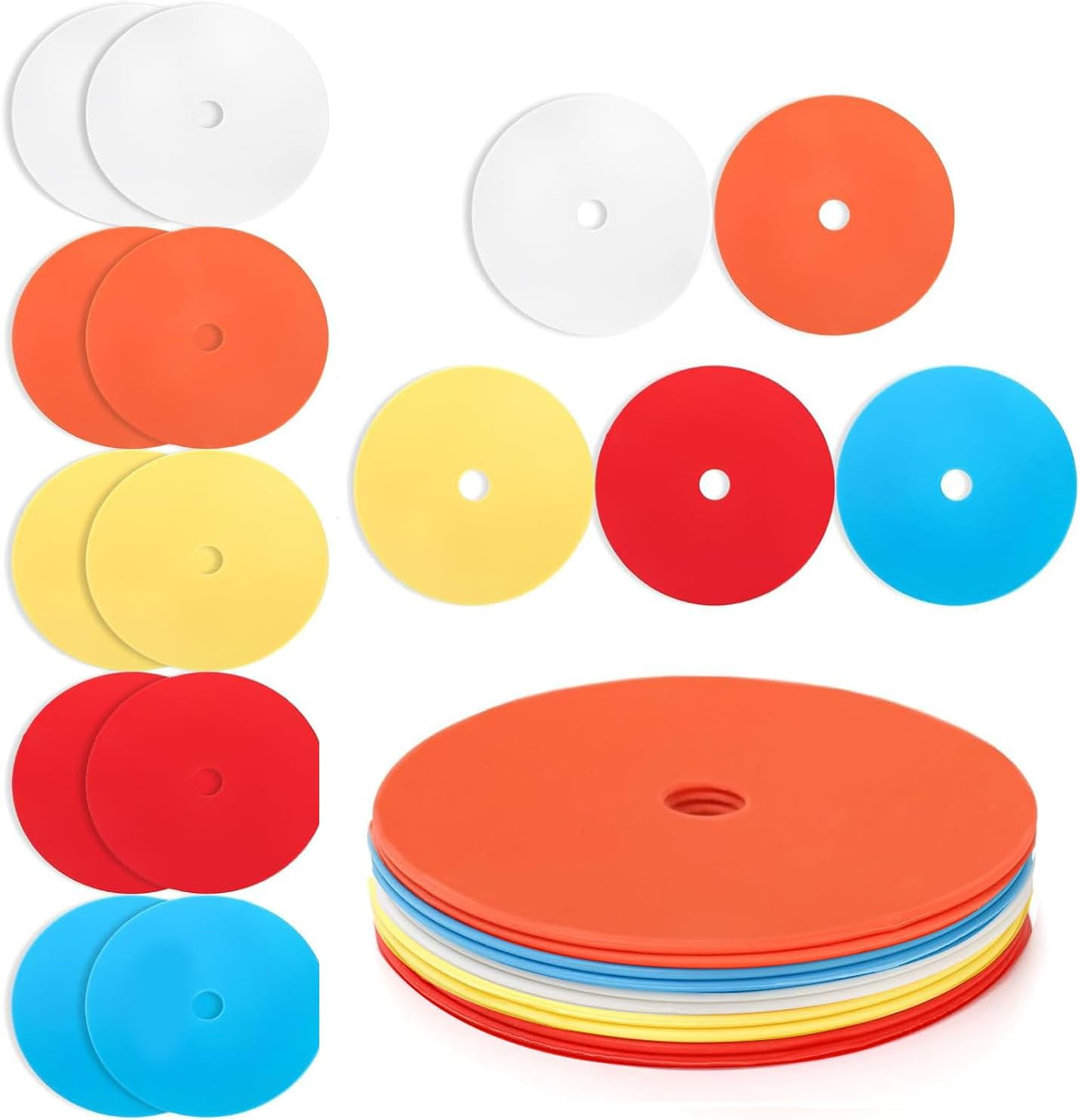 Mumoo Bear 10Pack Spot Markers Flat Disc Markers Poly Vinyl Spot Markers Non- Spots Markers Agility Markers Floor Dots Football Basketball Sports Speed Agility Training Markers for Sports Training