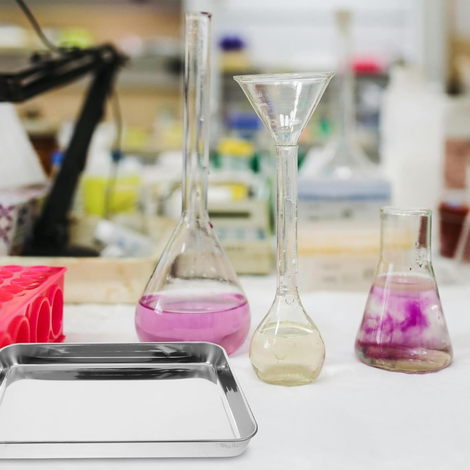 Iplusmile Stainless Steel Tray for Medical Instruments, Flat Tray Medical Storage Tray Tattoo Tool Storage Plate Platter for Medical Instruments image number 4