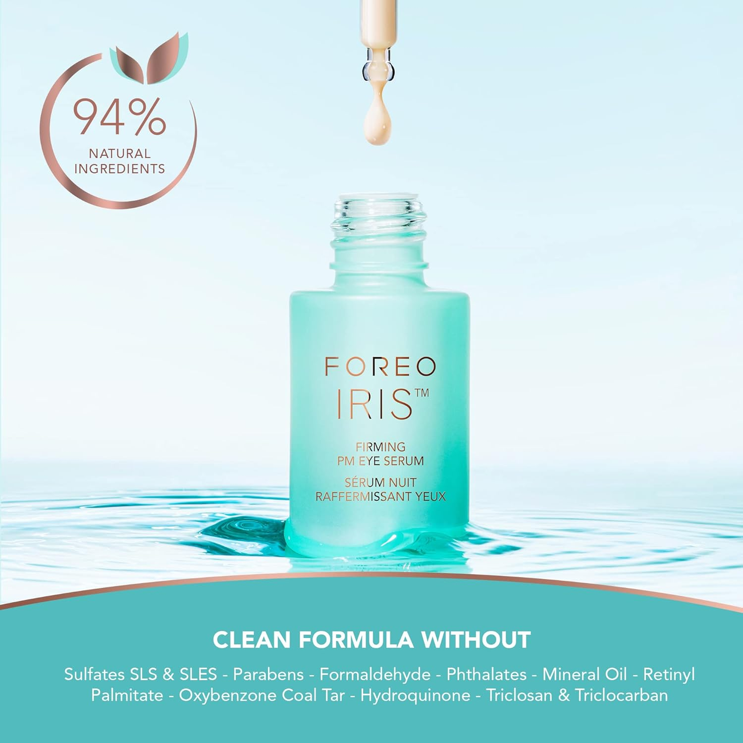 FOREO IRIS Firming PM Eye Serum - Retinol - Mushroom Extract - Vitamin E - Bakuchiol - Travel Size Eye Treatment Products - for Dark Circles, Wrinkles & Eye Bags - Fragrance Free - 15Ml image number 2