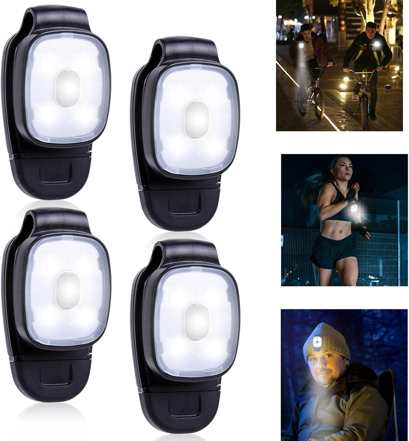 GOMETY LED Clip Lamp, Headlamp LED USB Rechargeable with 3 Modes, Running Light LED Small Head Lamp, Small Head Lamp, Children Waterproof for Camping, Hiking, School Bag, Backpack and Jogging (4) image number 1